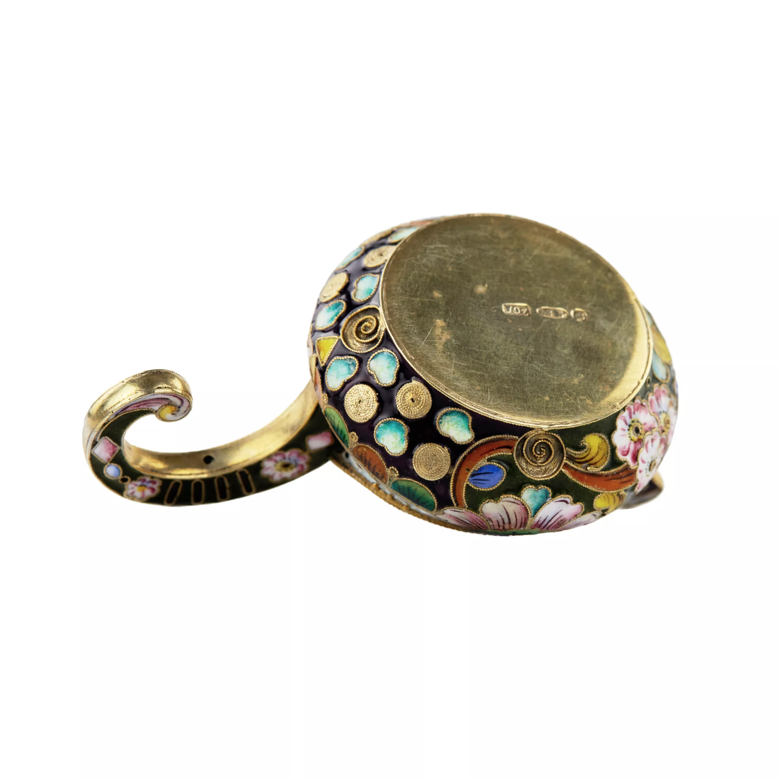 KOVCH EN ARGENT À ÉMAIL PEINT SUR FILIGRANE. 20e ARTEL RUSSIE, MOSCOU, 1908-1917