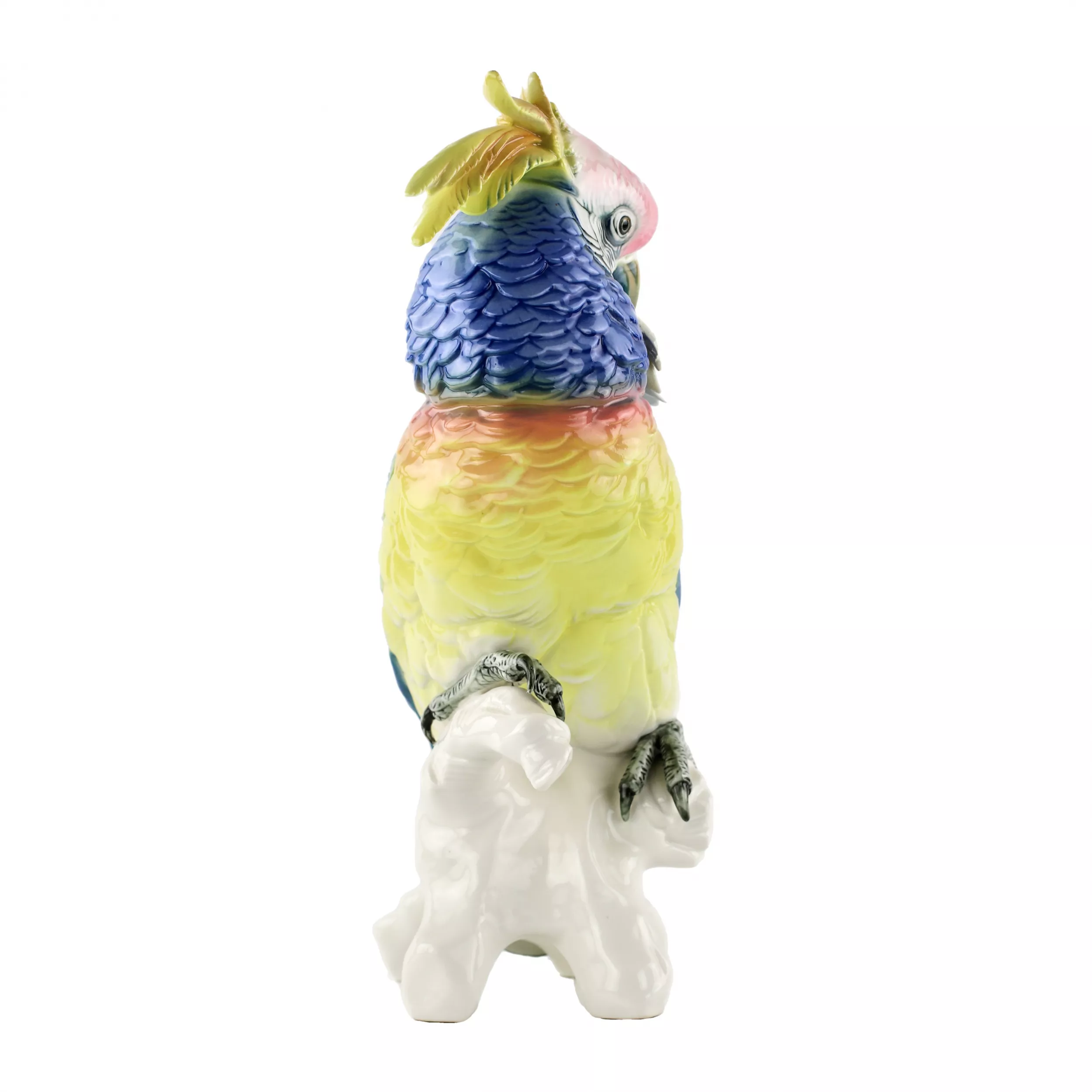 Grand perroquet en porcelaine de Carl Eins. 