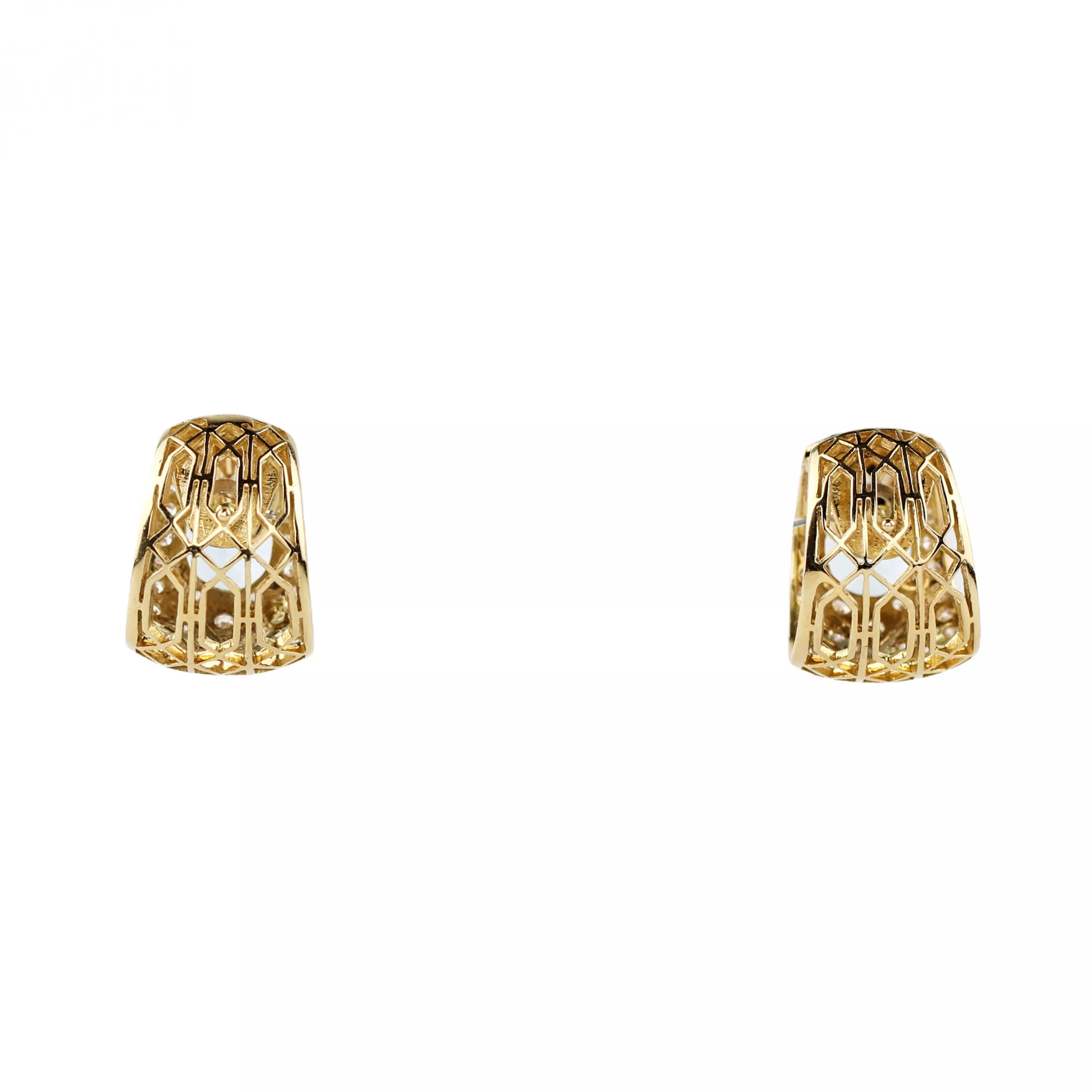 Boucles d`oreilles en or 18 carats avec aigues-marines et diamants. 
