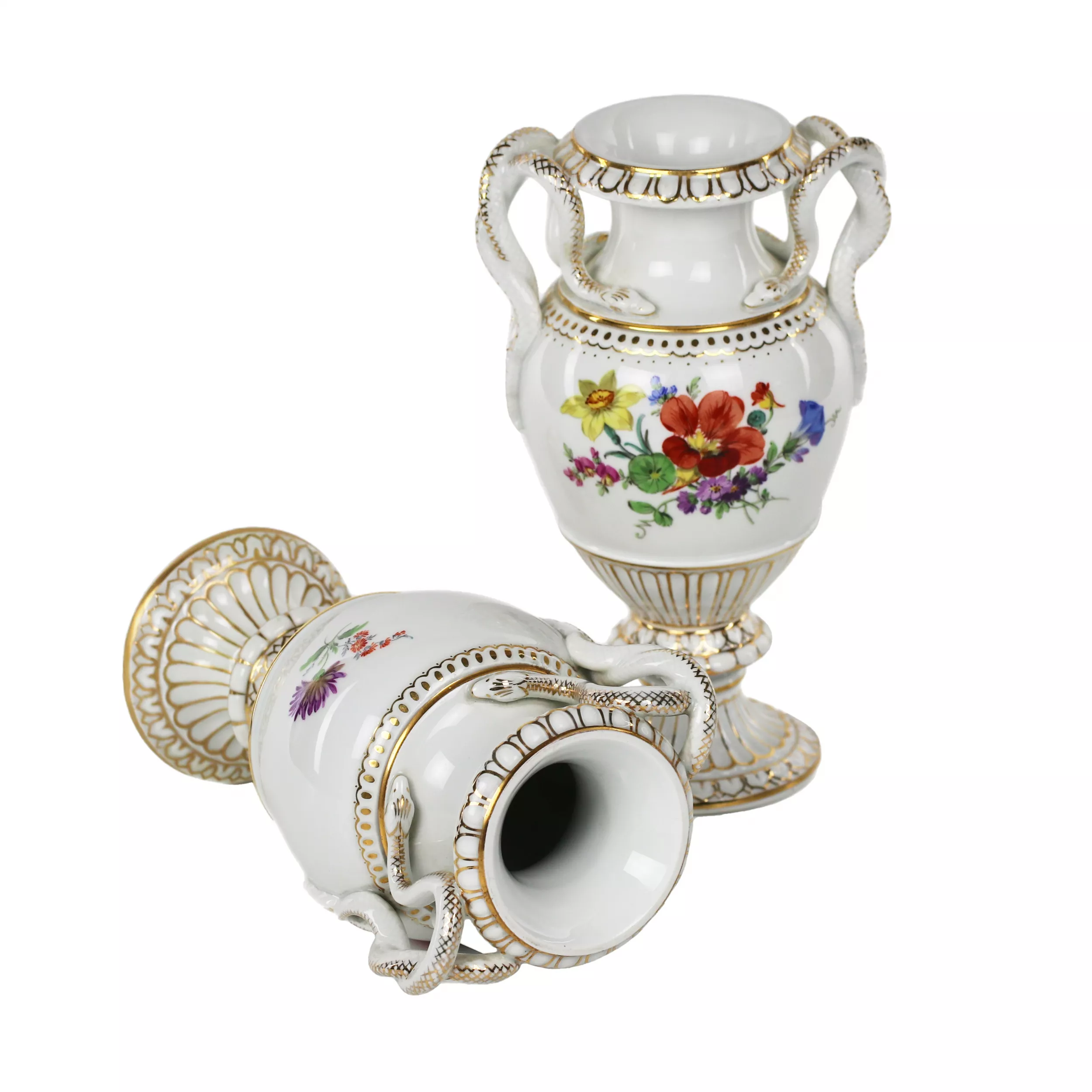 Pair of Meissen porcelain vases. 