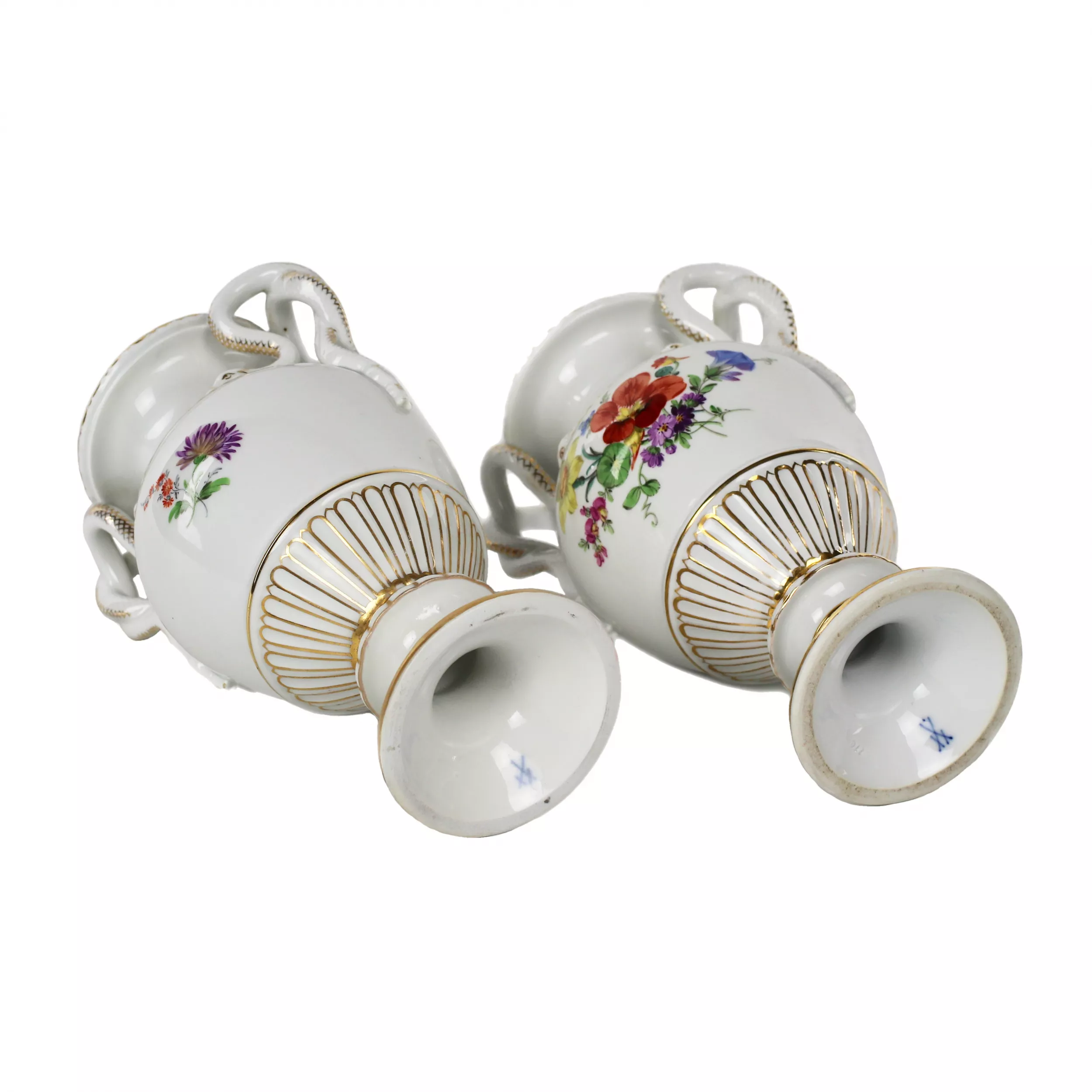 Pair of Meissen porcelain vases. 