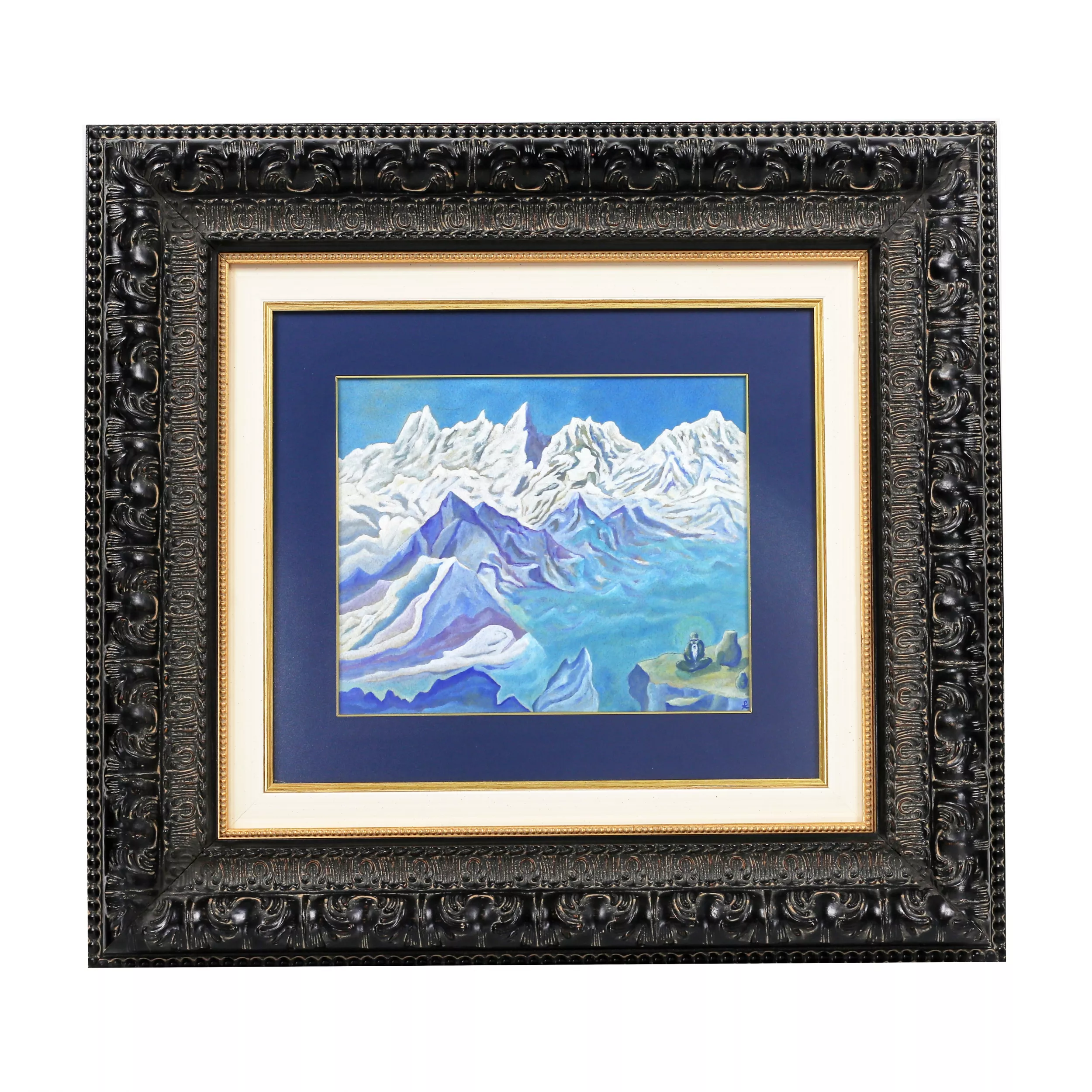 Paysage de montagne avec un moine bouddhiste. N. Rœrich. 