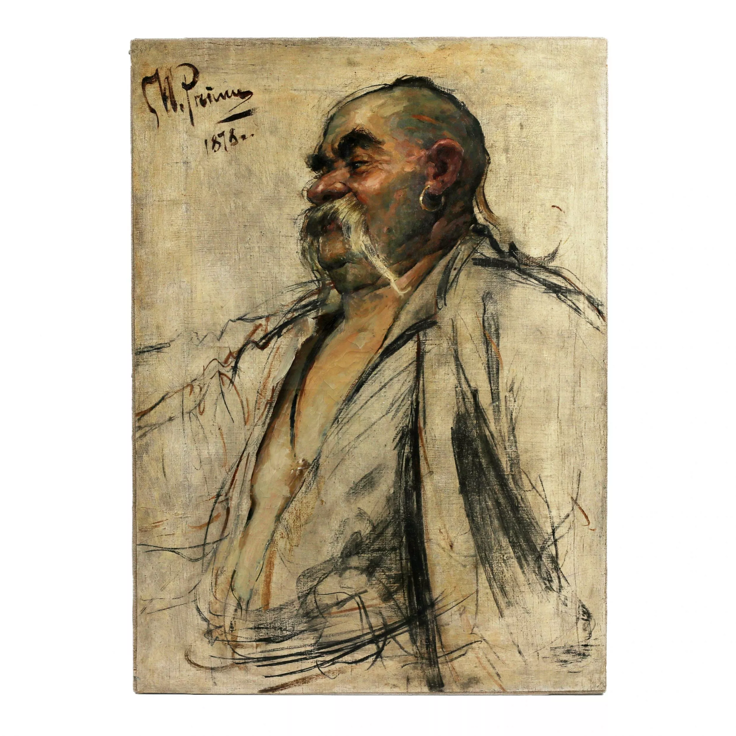 C`est-à-dire Repin. Etude de Taras Bulba pour le tableau - Cosaques ecrivant une lettre au sultan turc. 1878 