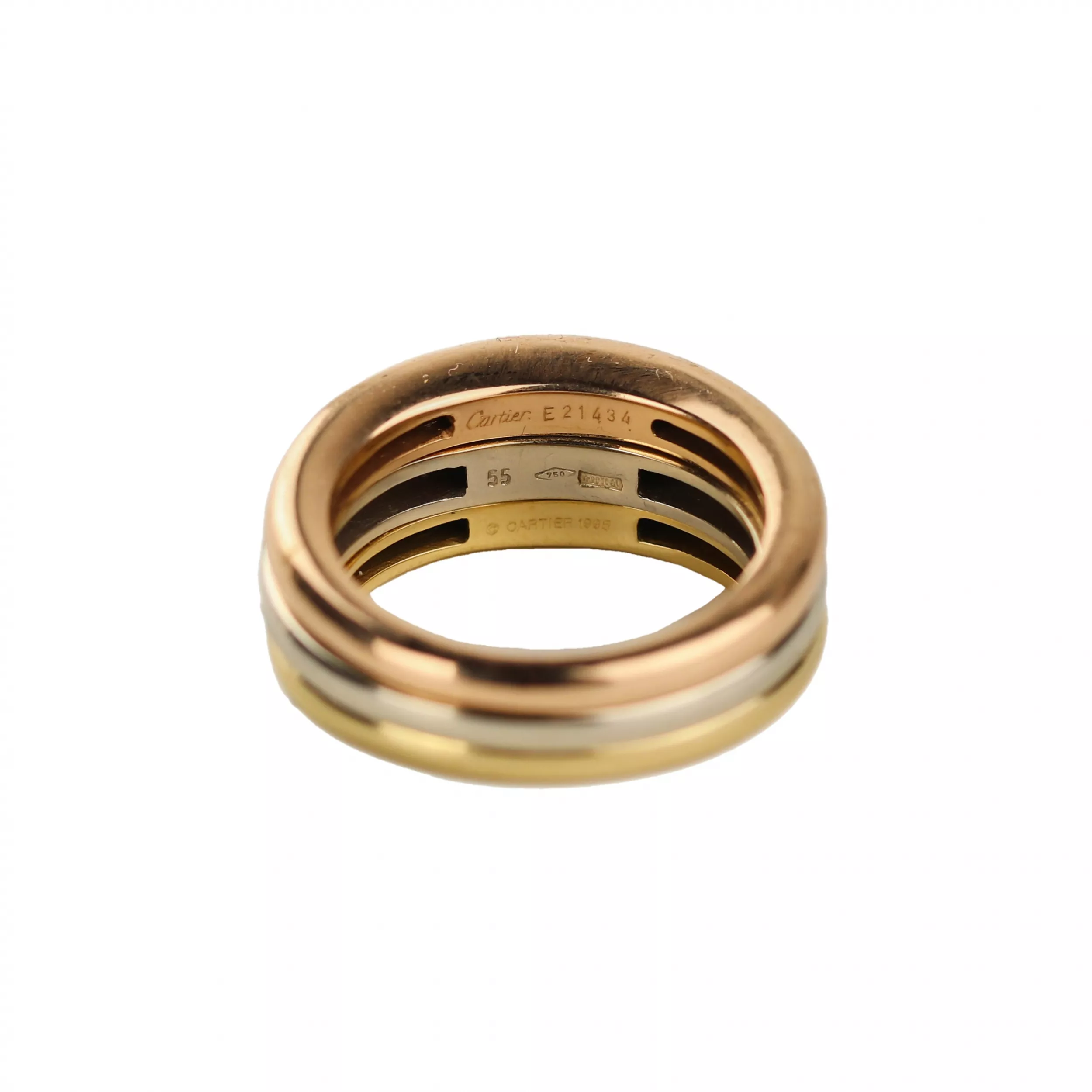 Bague en or avec diamants Cartier Mobilis tricolor dans l`ecrin d`origine. 