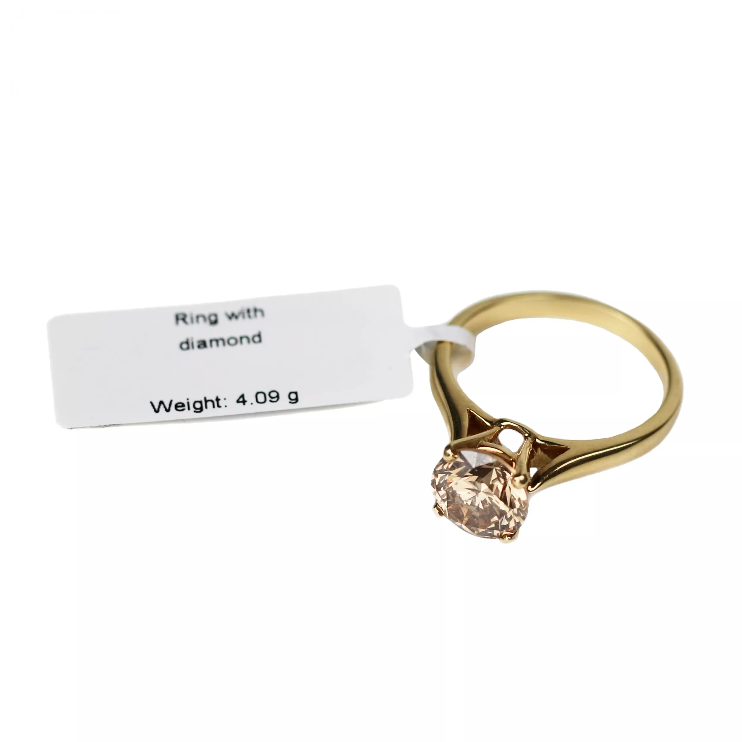 Gold 18K diamond ring. 