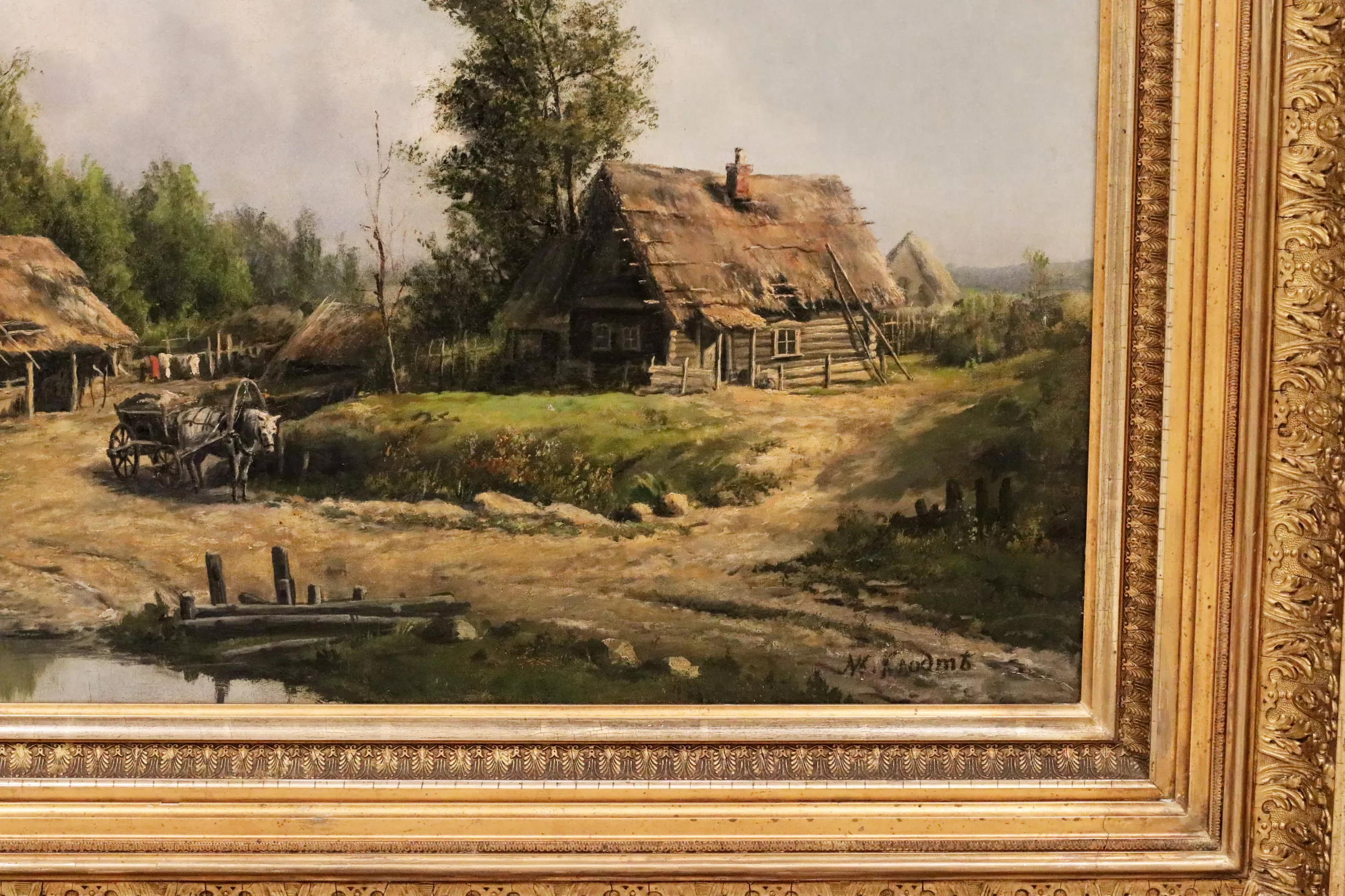 Картина «Сельский пейзаж». Михаил Константинович Клодт (1832-1902).