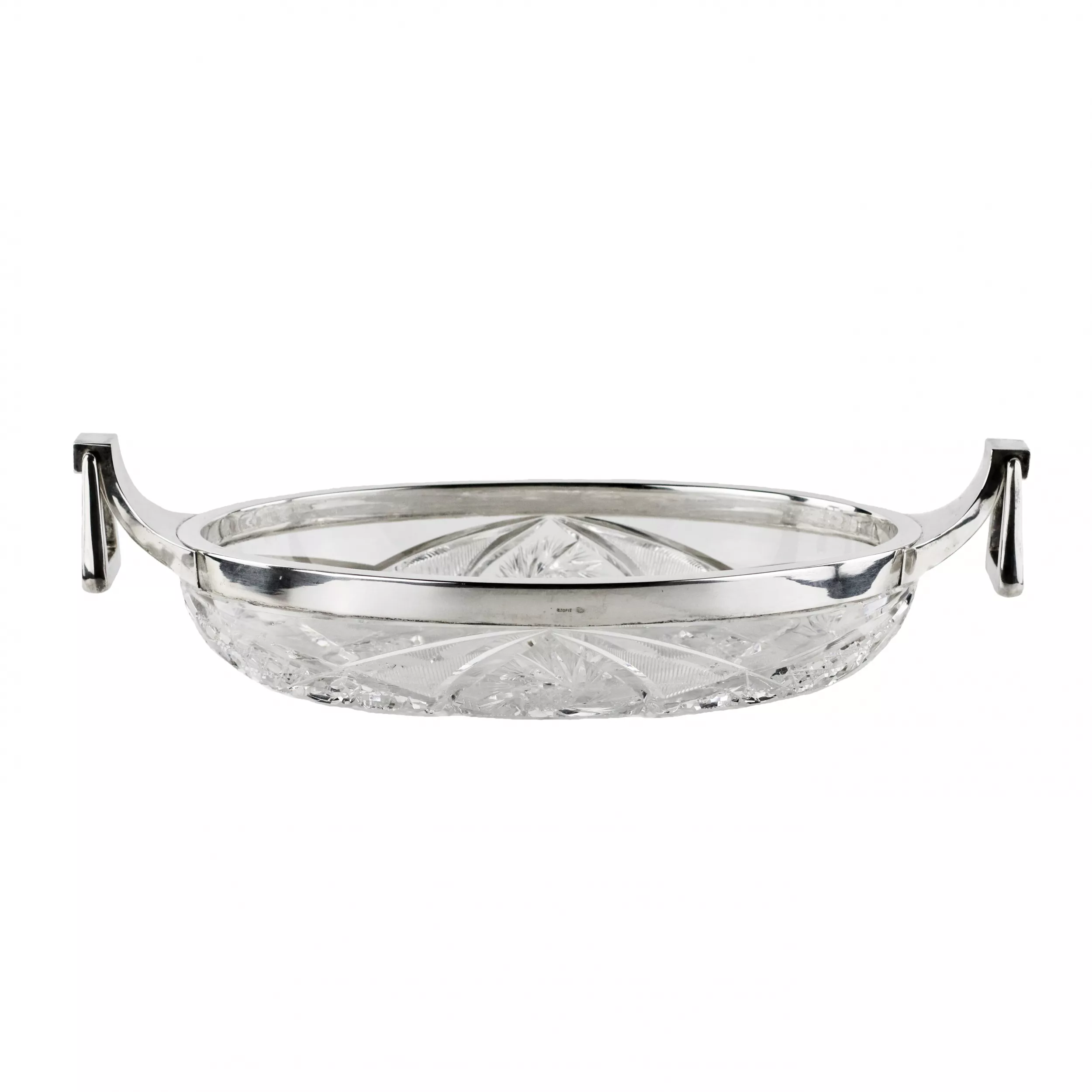 Vase à fruits par F. Laurier. Cristal en argent. 