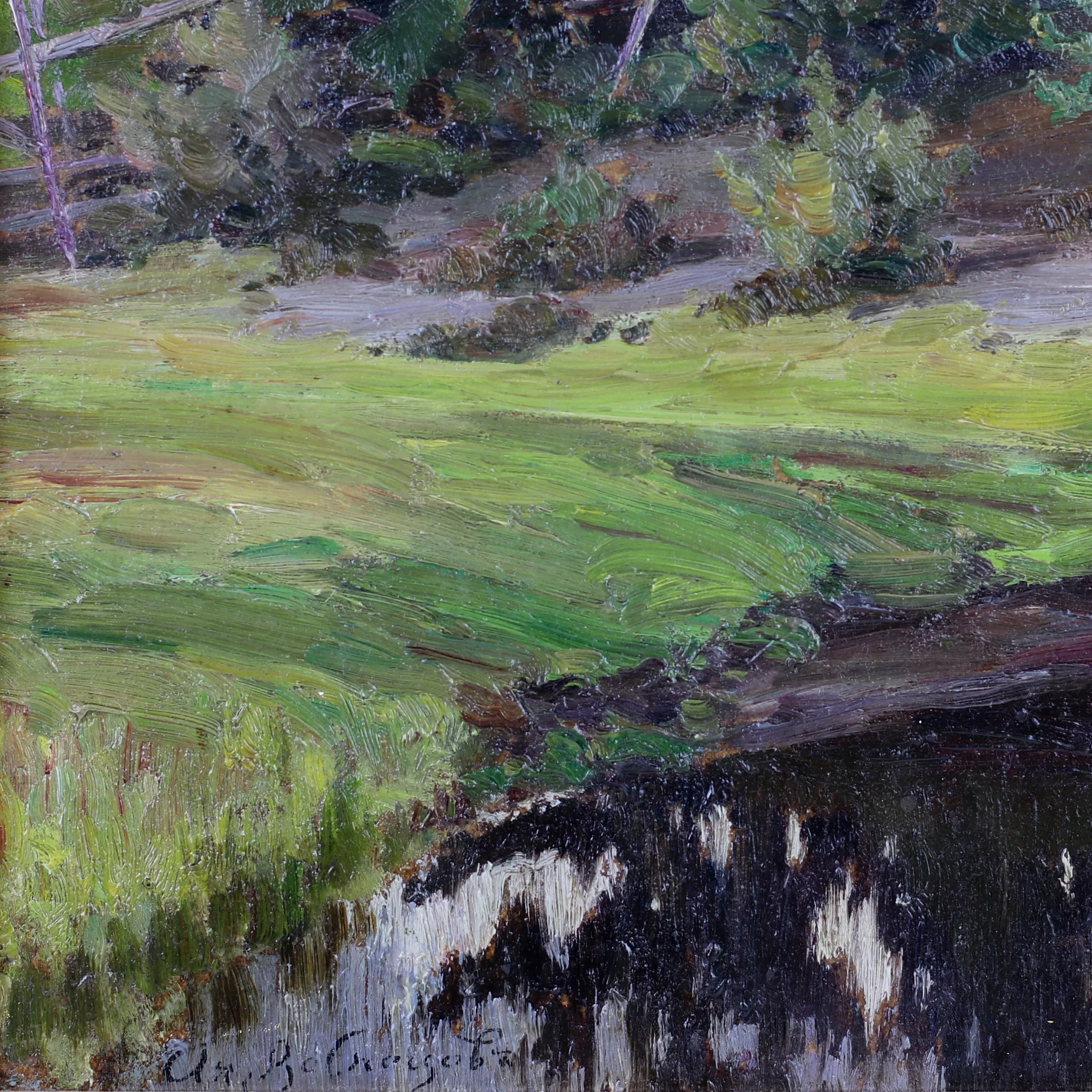 Tableau Sapin à la clôture. Apollinaire Mikhaïlovitch Vasnetsov (1856-1933). 