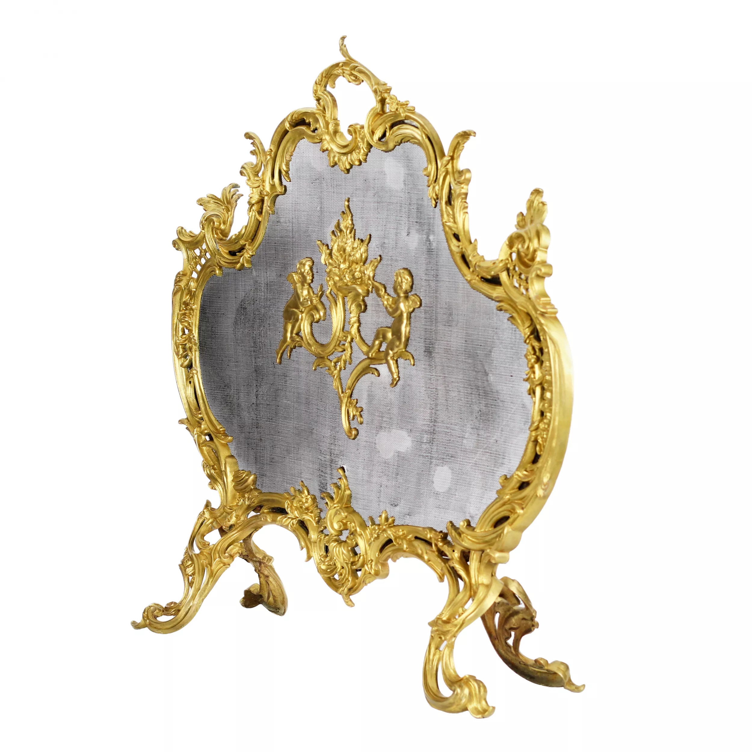 French rococo fireplace screen. 19th century.