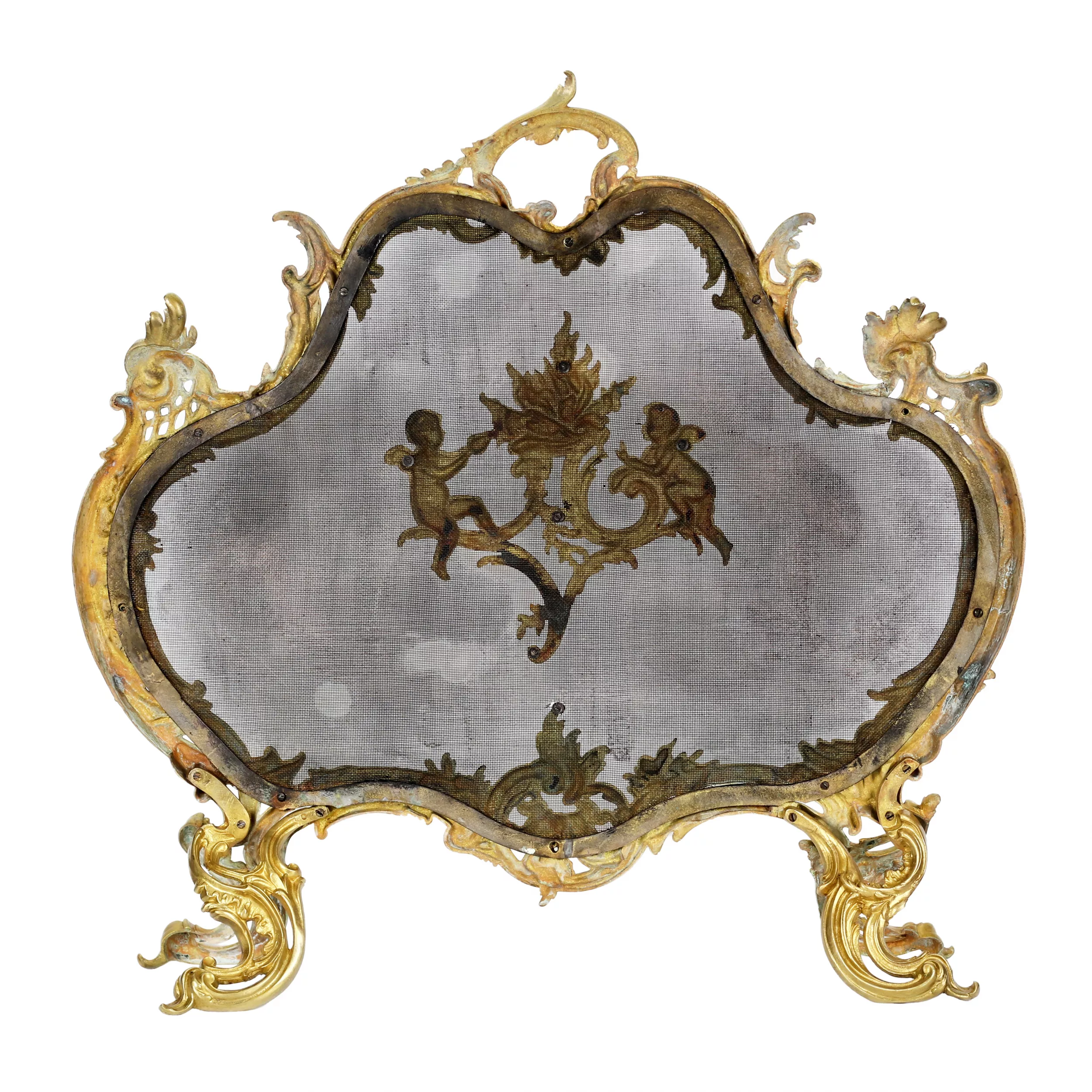 French rococo fireplace screen. 19th century.