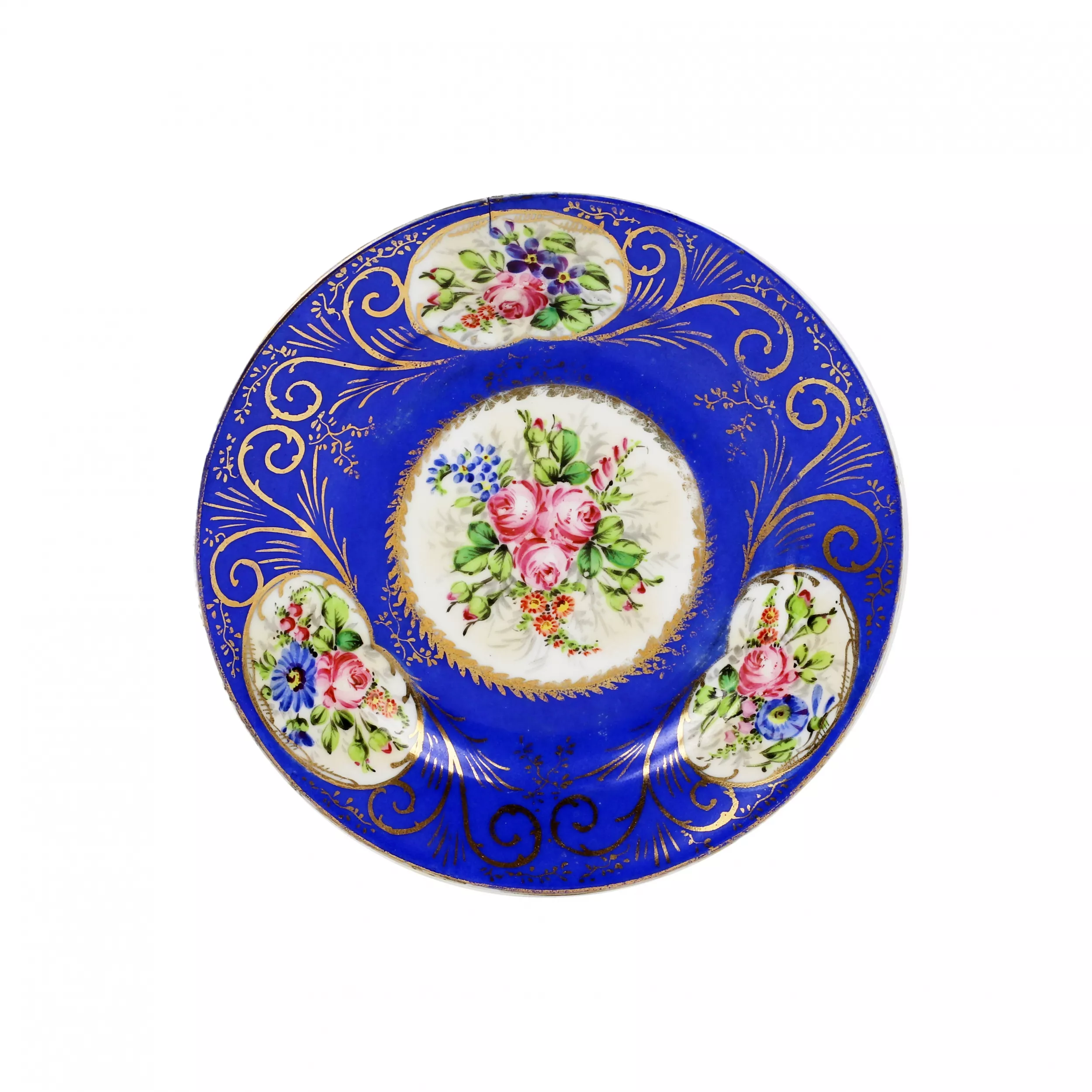 Cinq plats et assiettes de l`usine de Popov. 19ème siècle. 