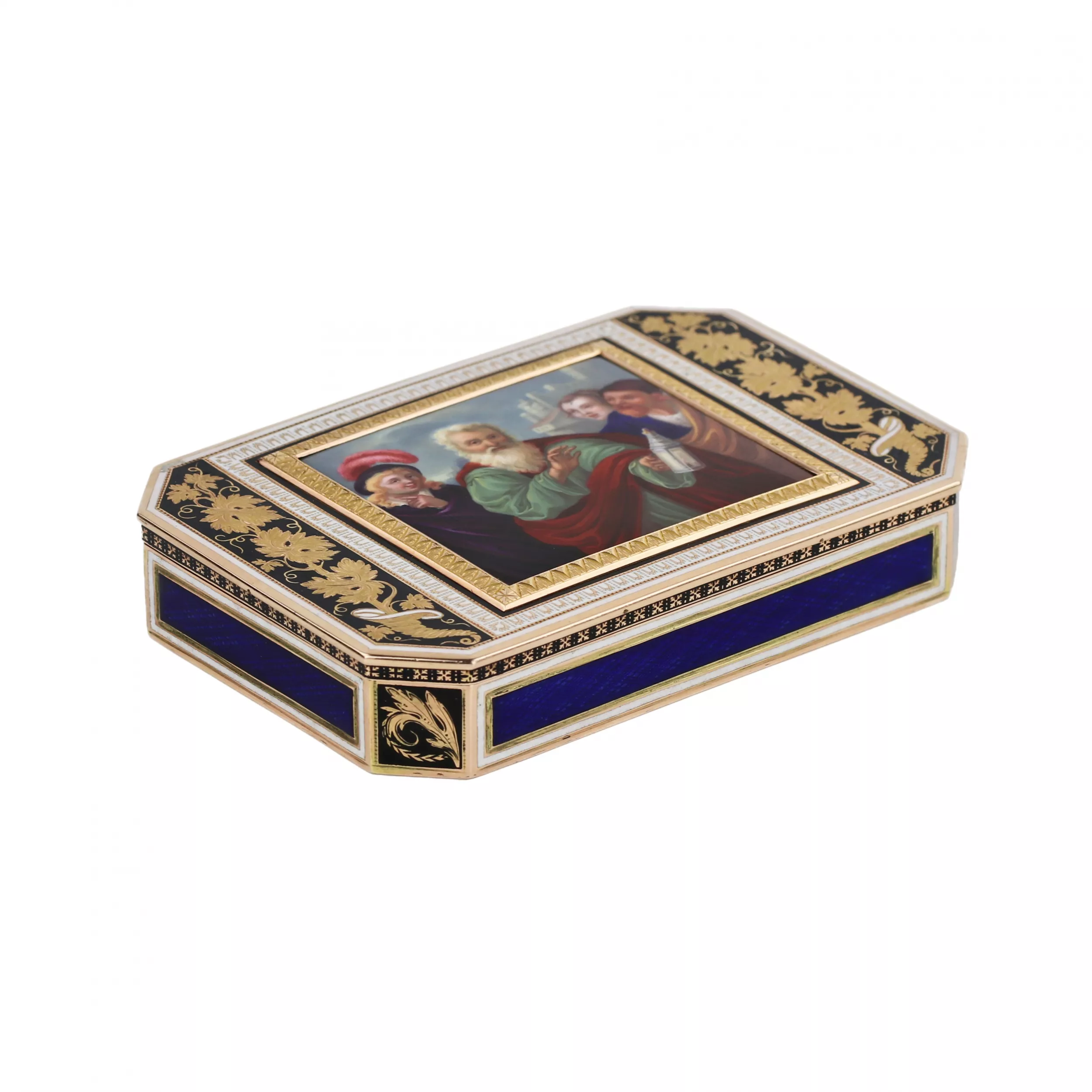 TABATIÈRE EN OR ET ÉMAIL. HANAU, 1810–1815  ALLEMAGNE, DÉBUT DU XIXe SIÈCLE