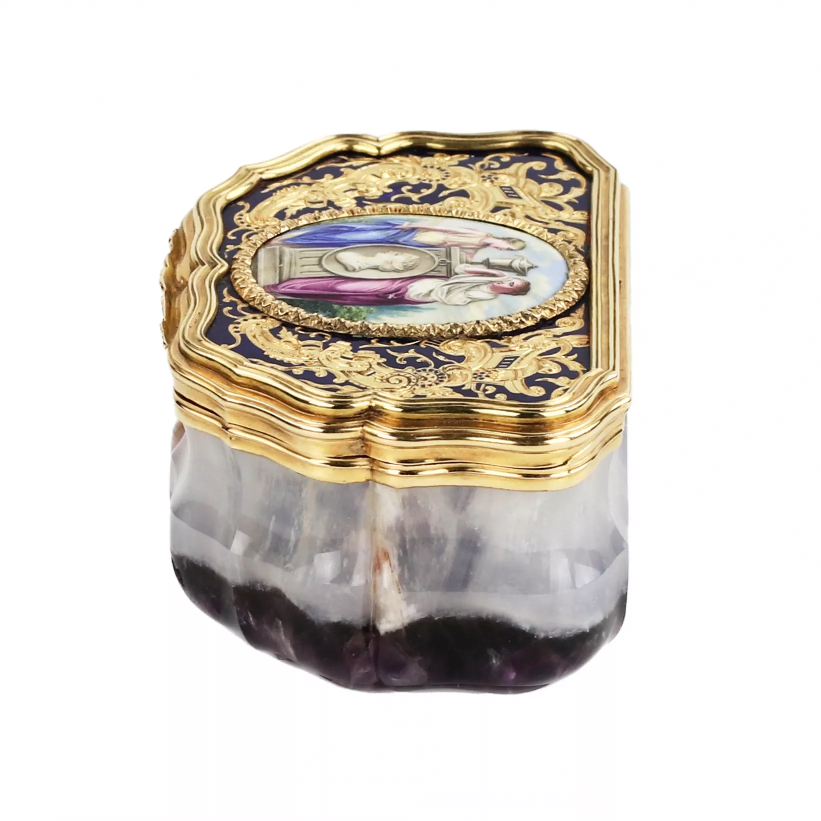 TABATIÈRE UNIQUE EN AMÉTHYSTE ET OR EMPIRE RUSSE, SAINT-PÉTERSBOURG, VERS 1840