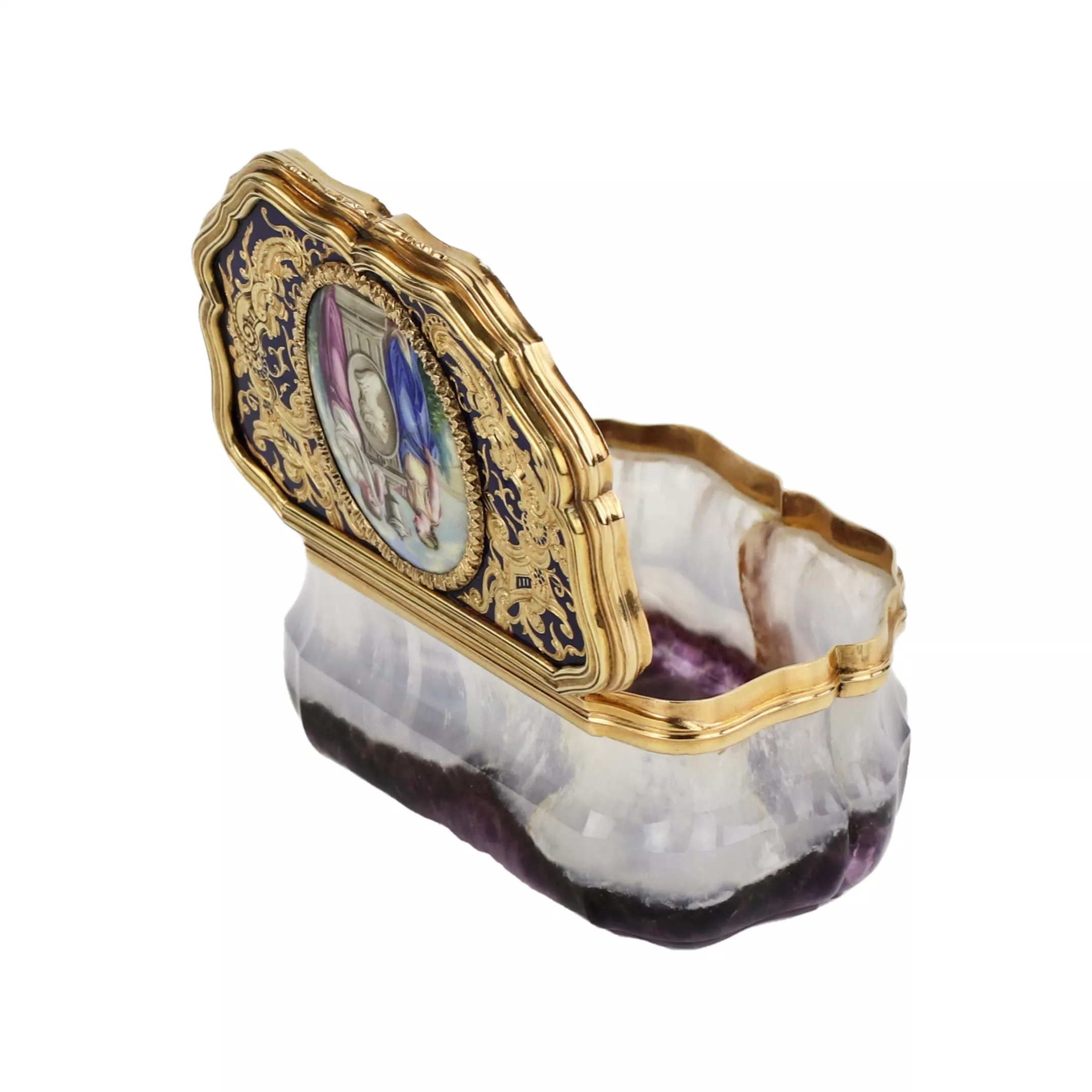 TABATIÈRE UNIQUE EN AMÉTHYSTE ET OR EMPIRE RUSSE, SAINT-PÉTERSBOURG, VERS 1840
