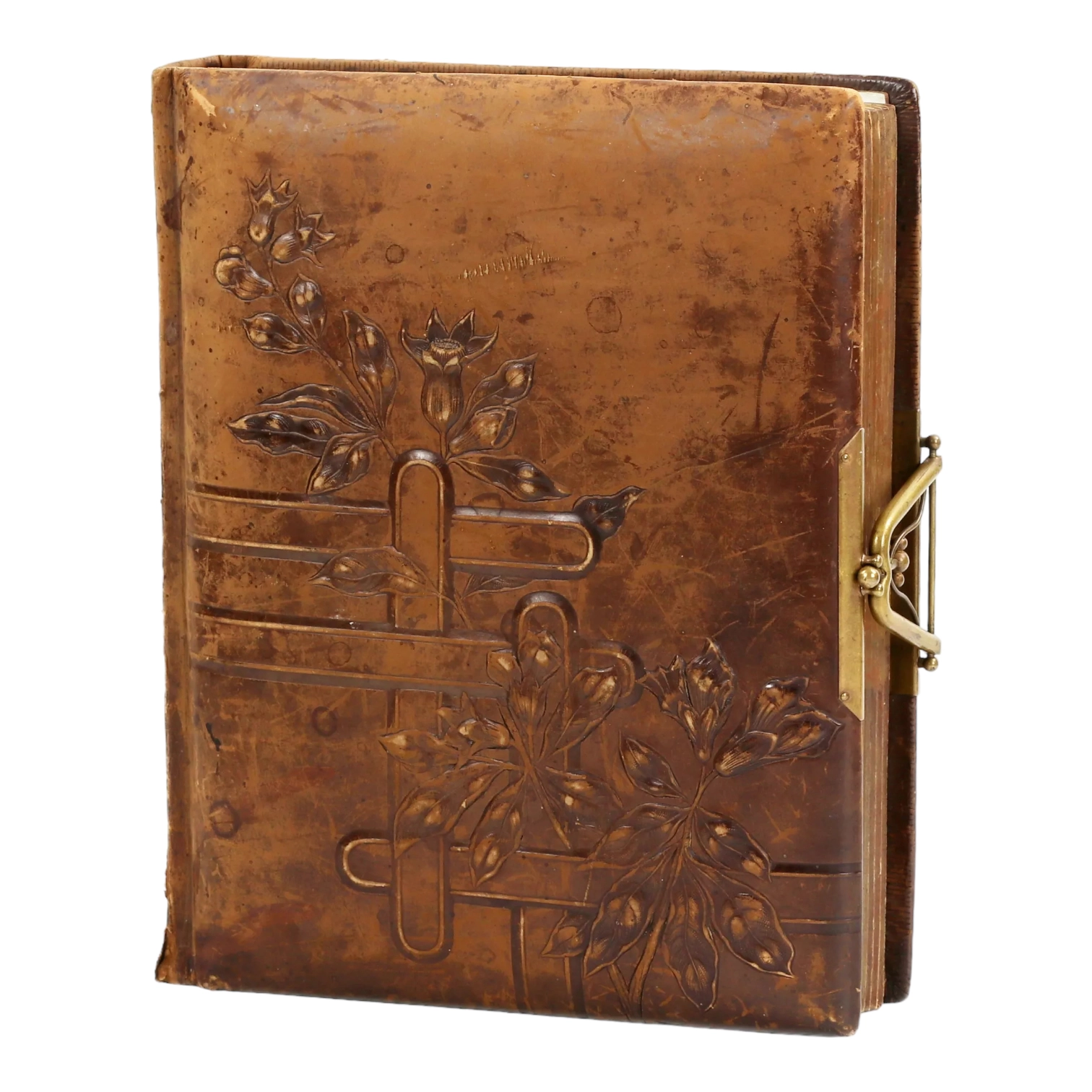 Album for photographs of the Art Nouveau era in leather cover. 