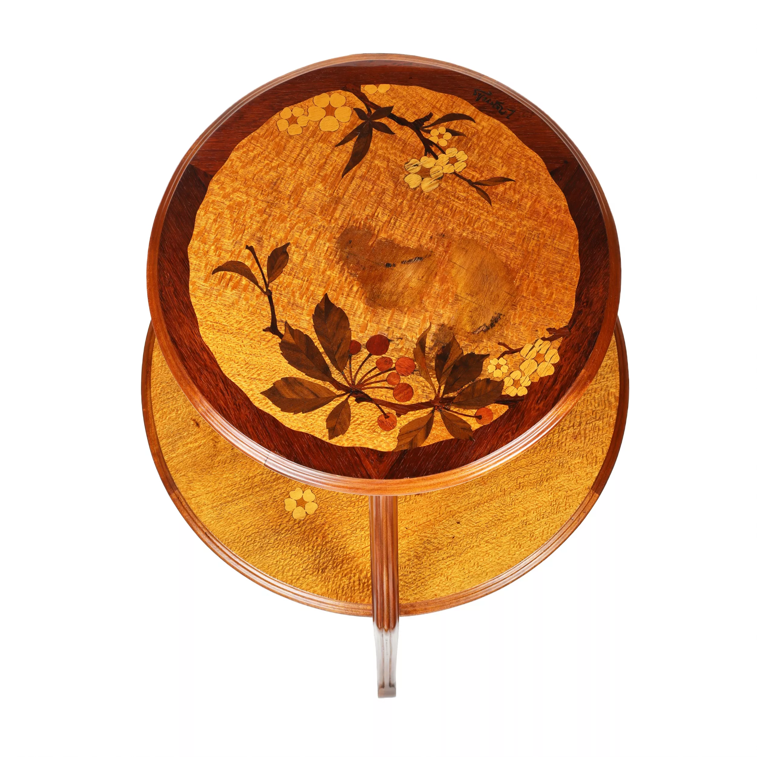 Boudoir table Art Nouveau, inlaid wood. Louis MAJORELLE (1859-1926). 
