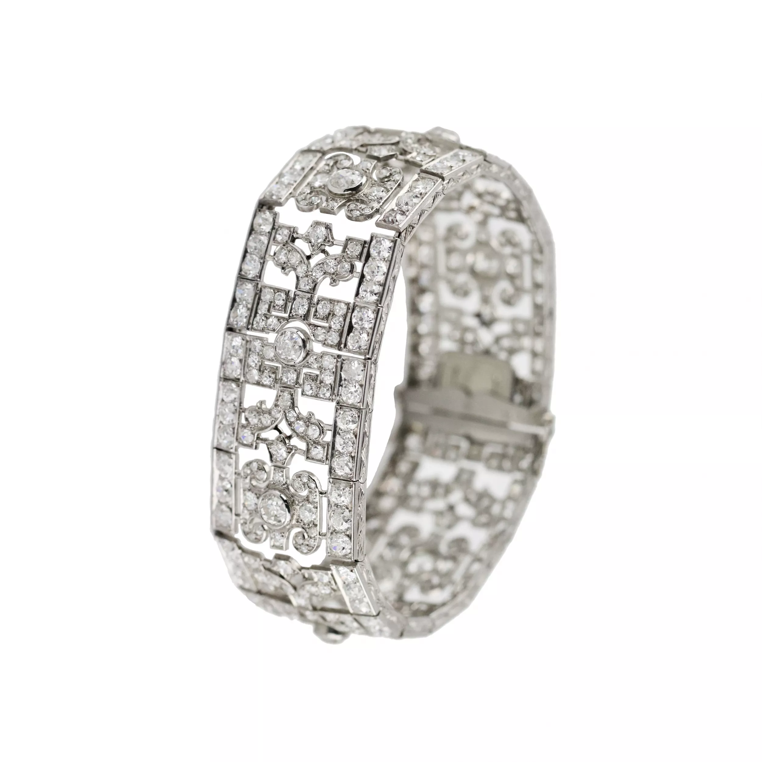 Bracelet en platine avec diamants, NARDI, Italie. Dans l`ecrin d`origine. 
