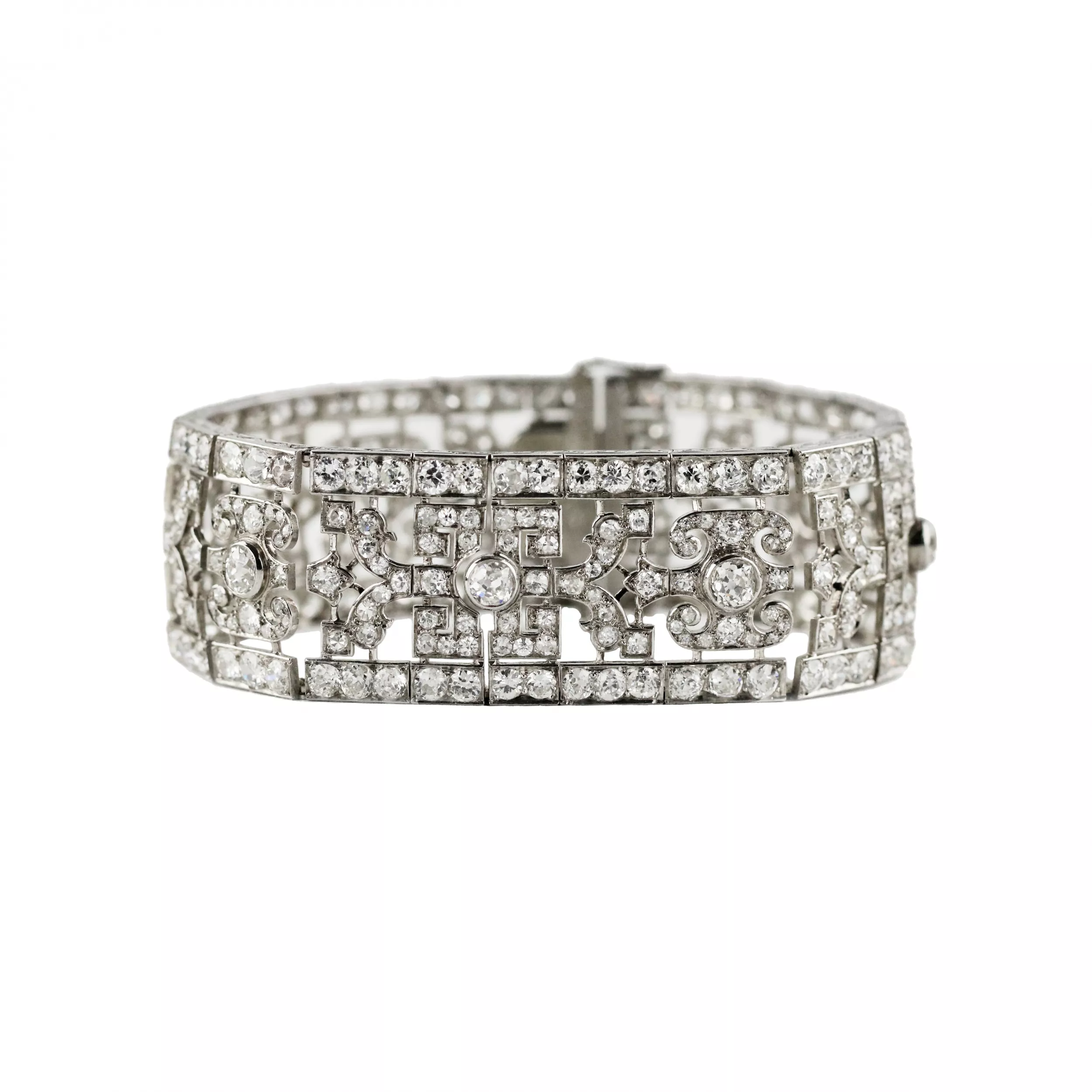 Bracelet en platine avec diamants, NARDI, Italie. Dans l`ecrin d`origine. 