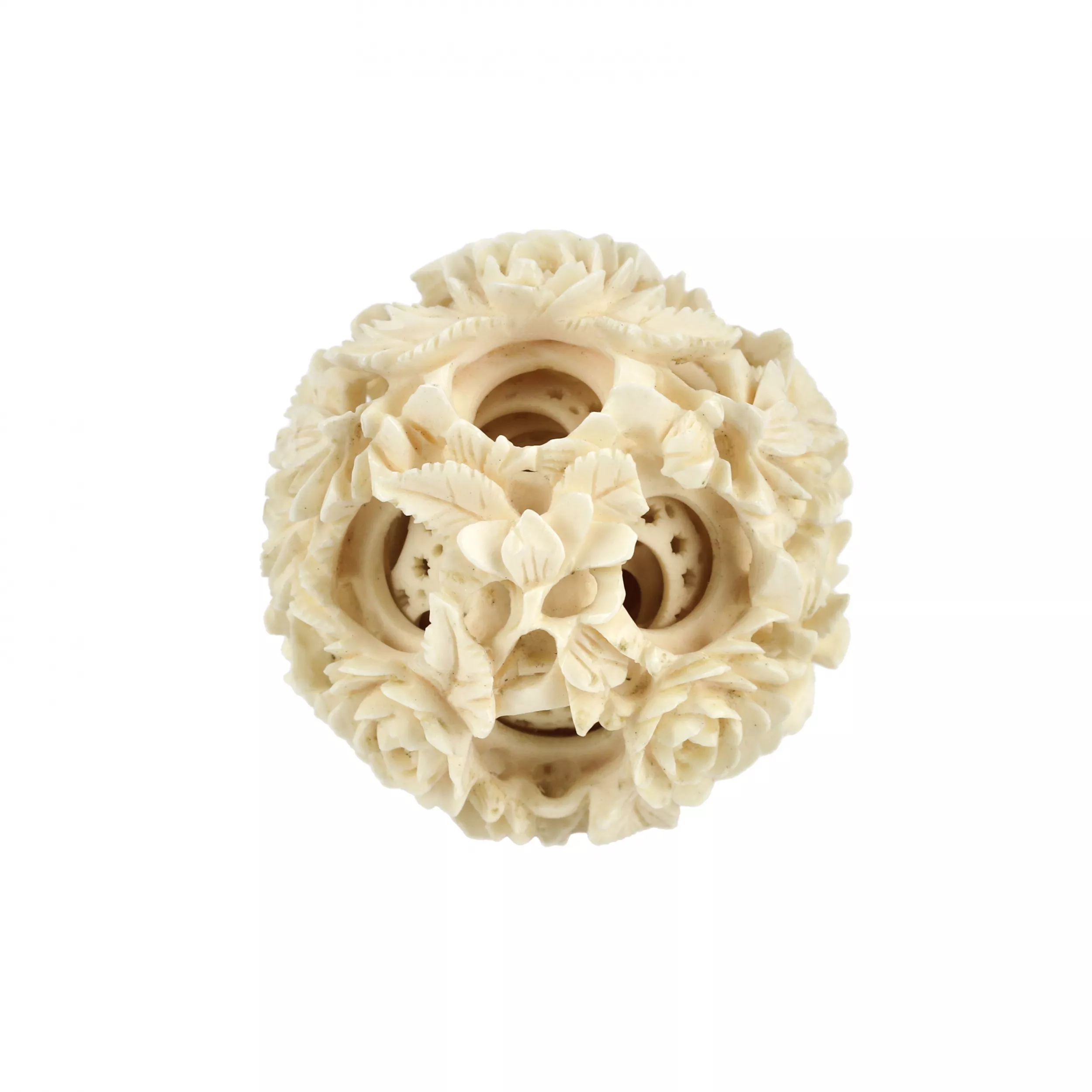 Boule de puzzle en os sculpte chinois. 