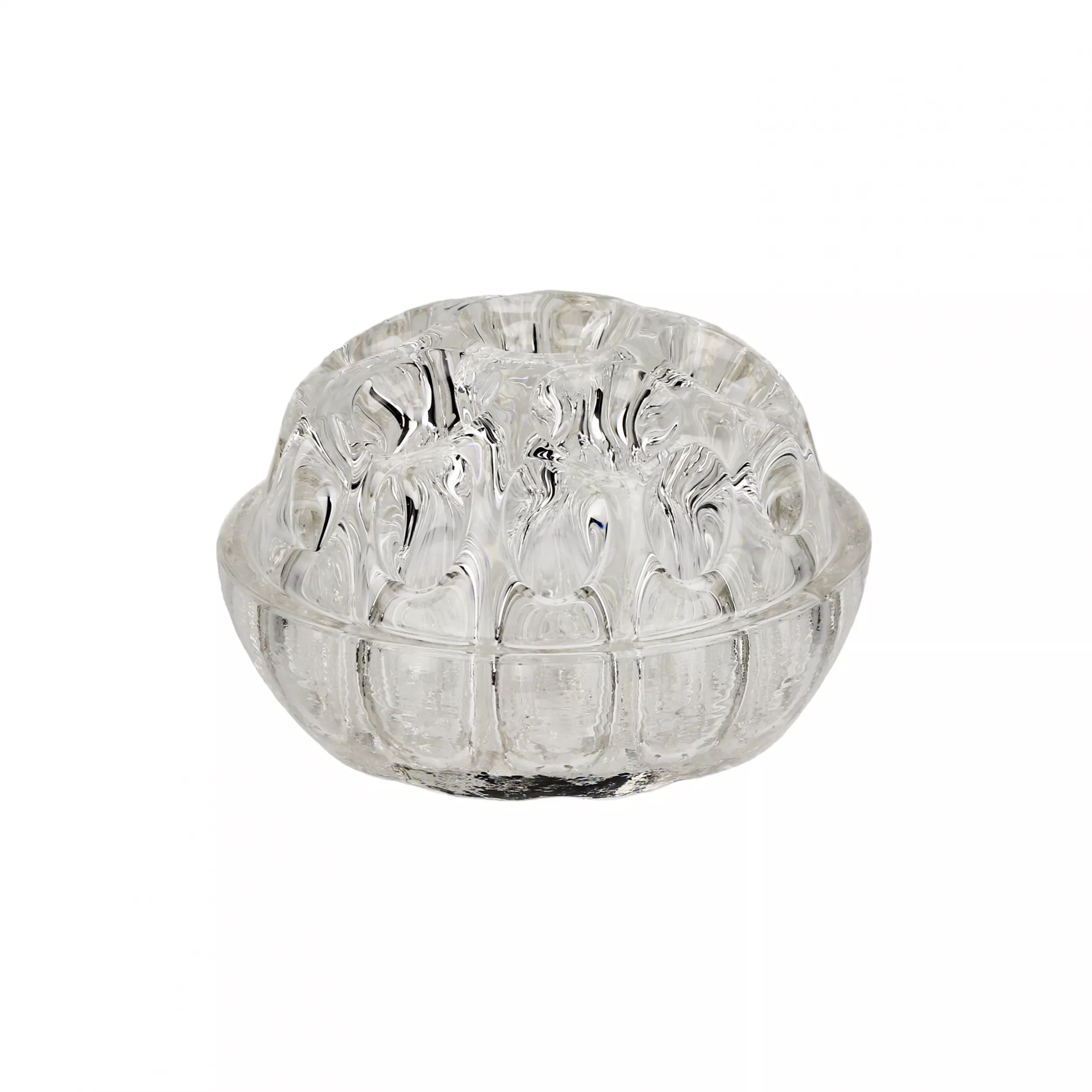 Glass, spherical vase for flowers. 20th century. 