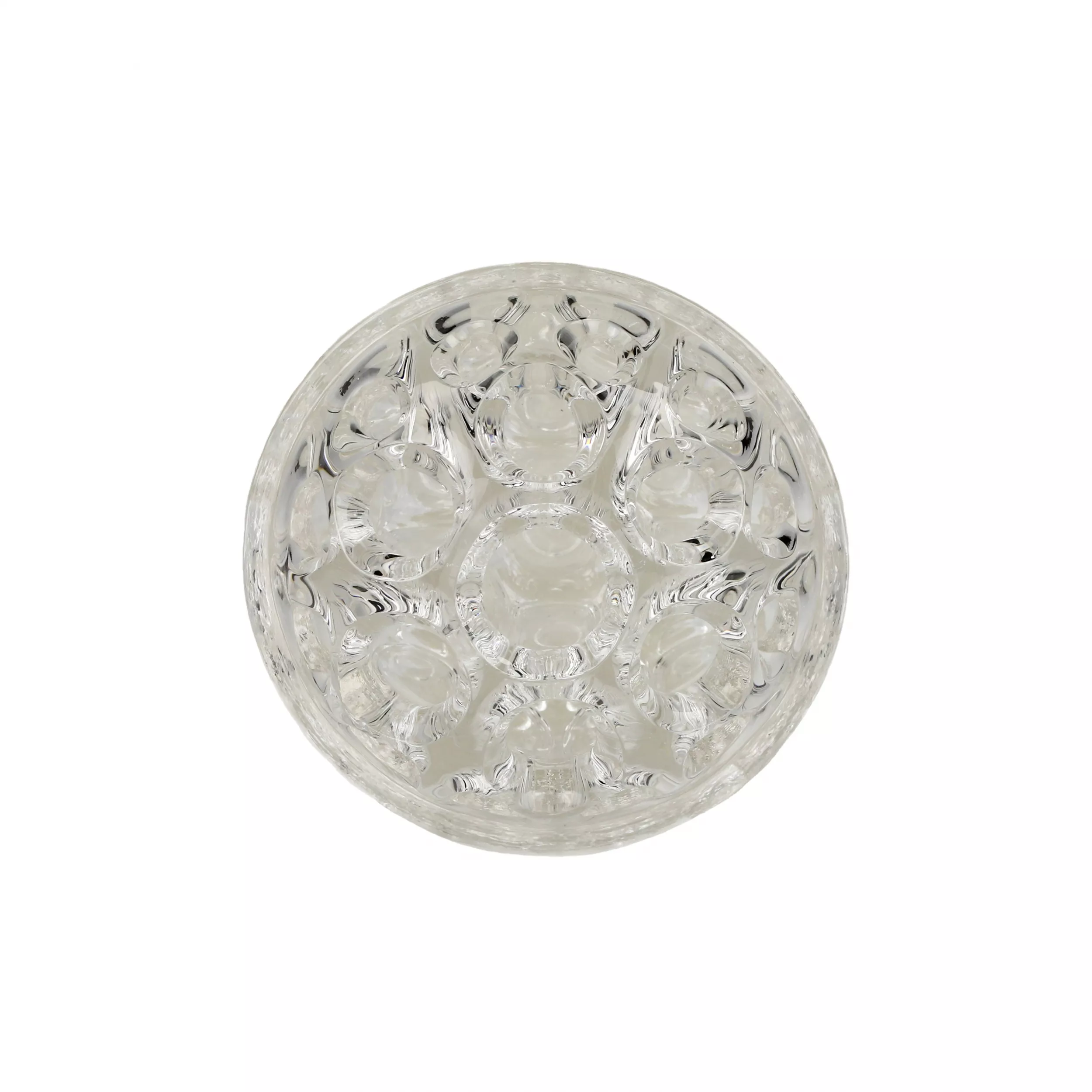Glass, spherical vase for flowers. 20th century. 
