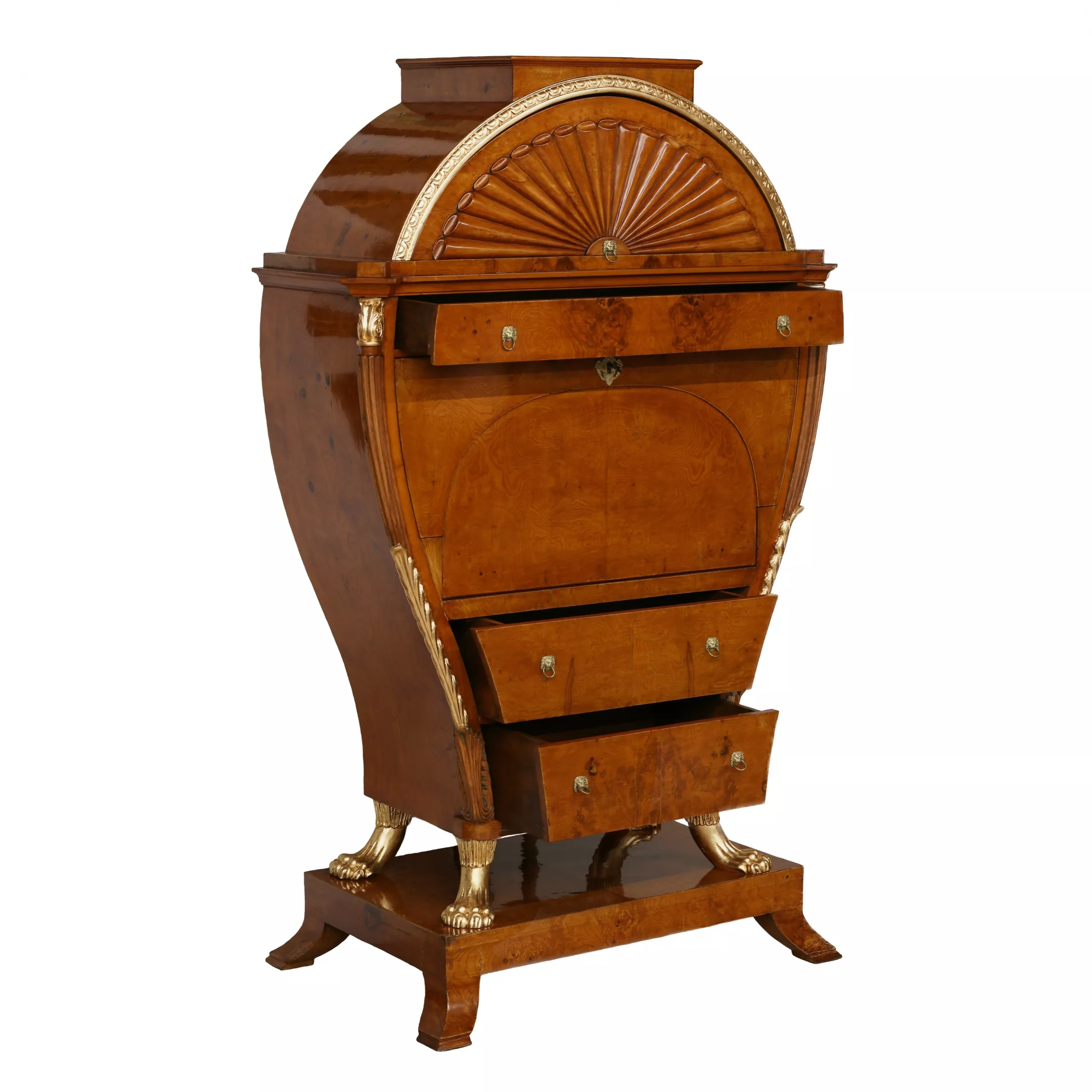 Magnificent secretaire - lyre, in the style of the Viennese Biedermeier. 