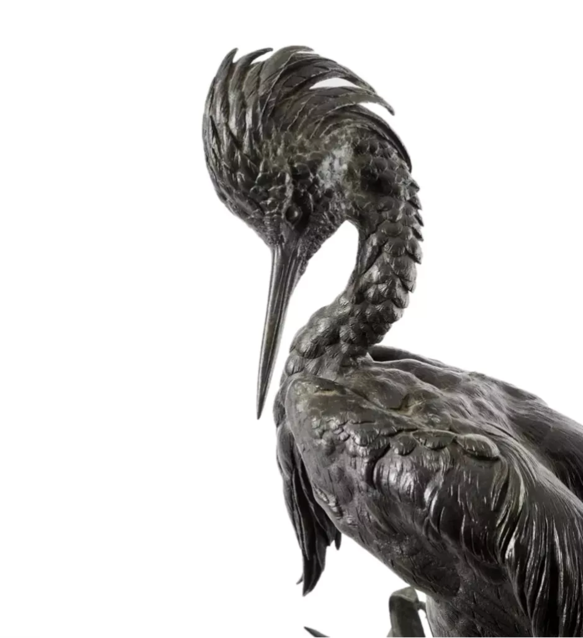 Figure en bronze d`un heron. JULES MOIGNIEZ (1835-1894). 
