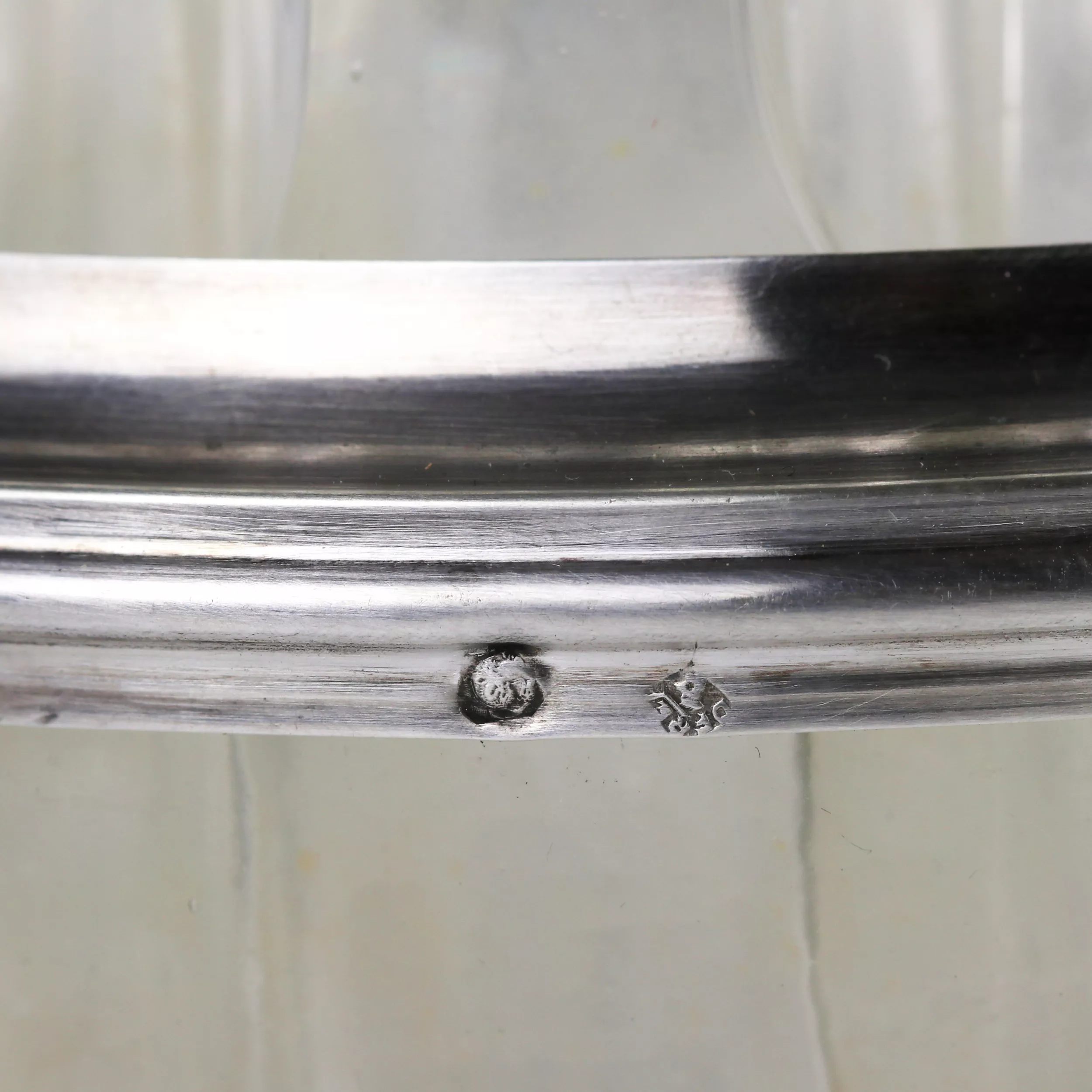 Glass jar with silver rim. France 20th century. 