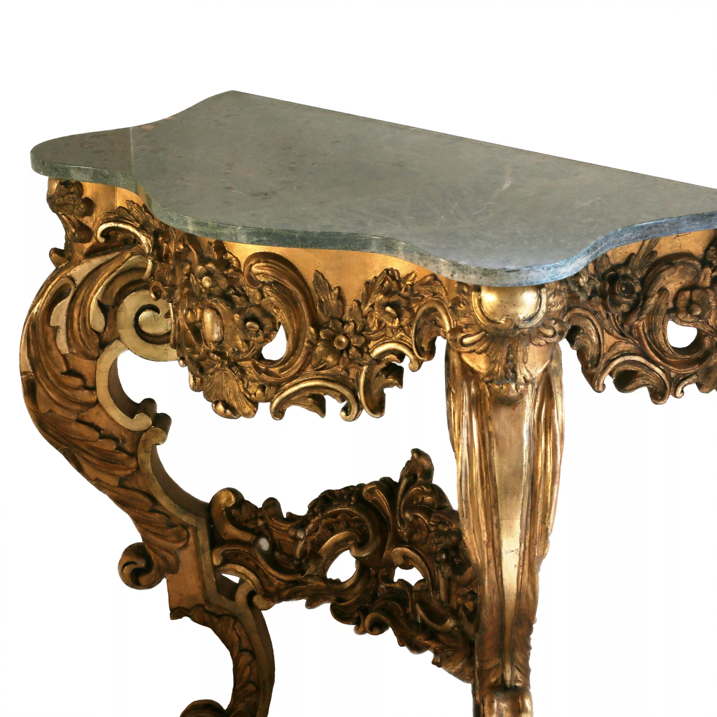 Console en bois dore du 19ème siècle. 