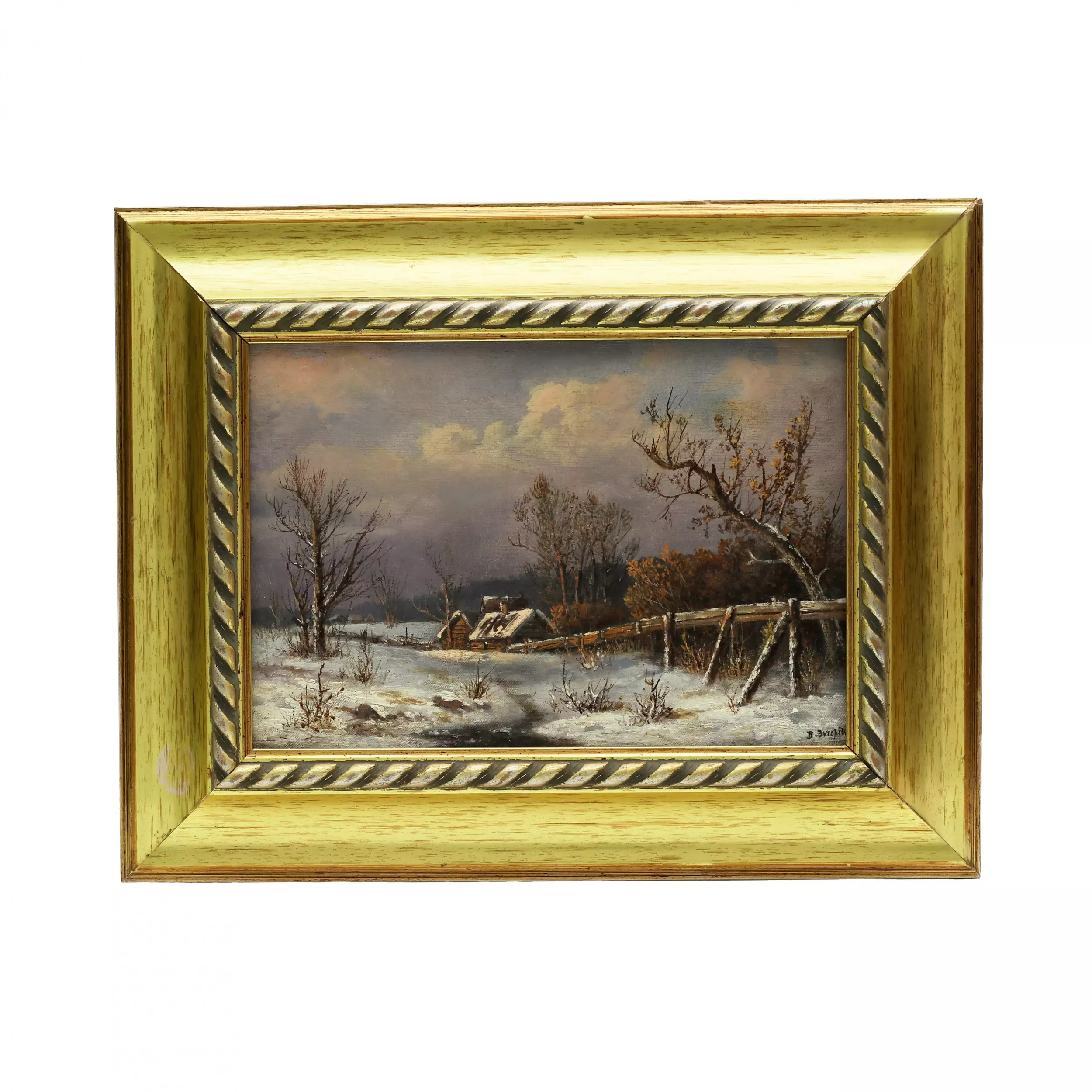 Ekhorst Vasily Efimovich (1831-1901, Saint-Petersbourg). Paysage d`hiver. Seconde moitie du XIXe siècle. 