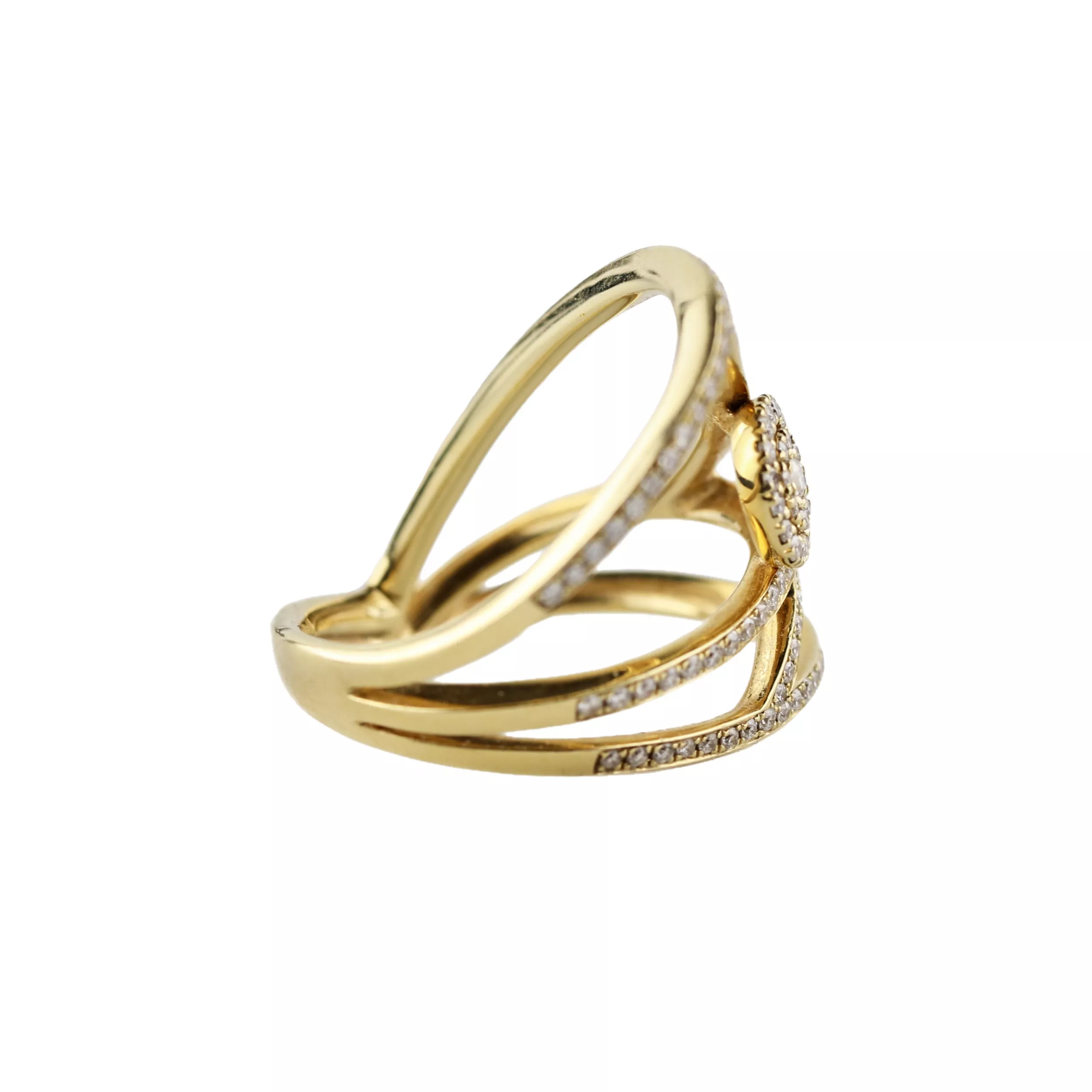 Bague en or originale avec diamants. GIORGIO VISCONTI. 