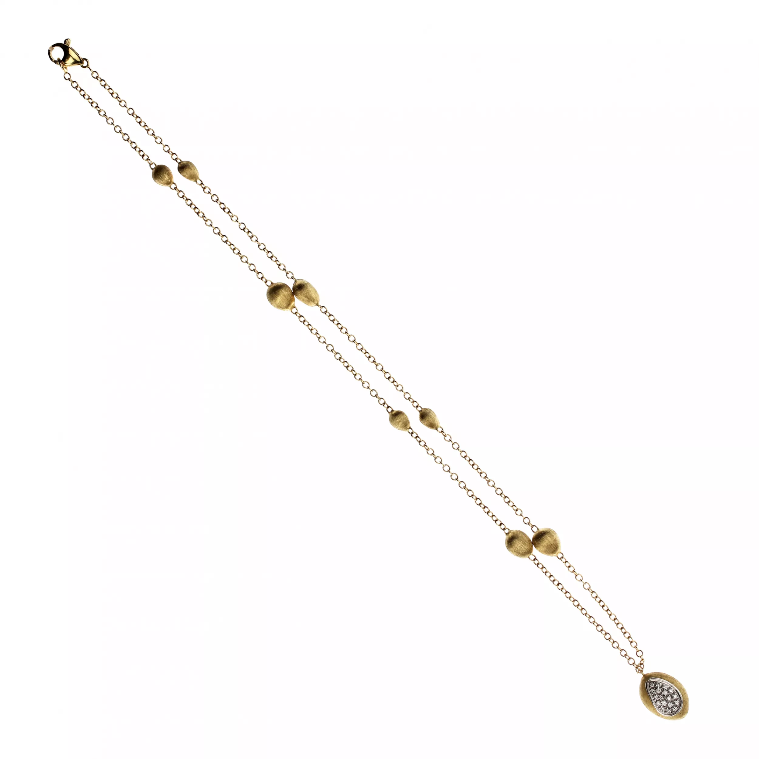 Marco Biсego. Chaîne en or originale avec pendentif et diamants. 