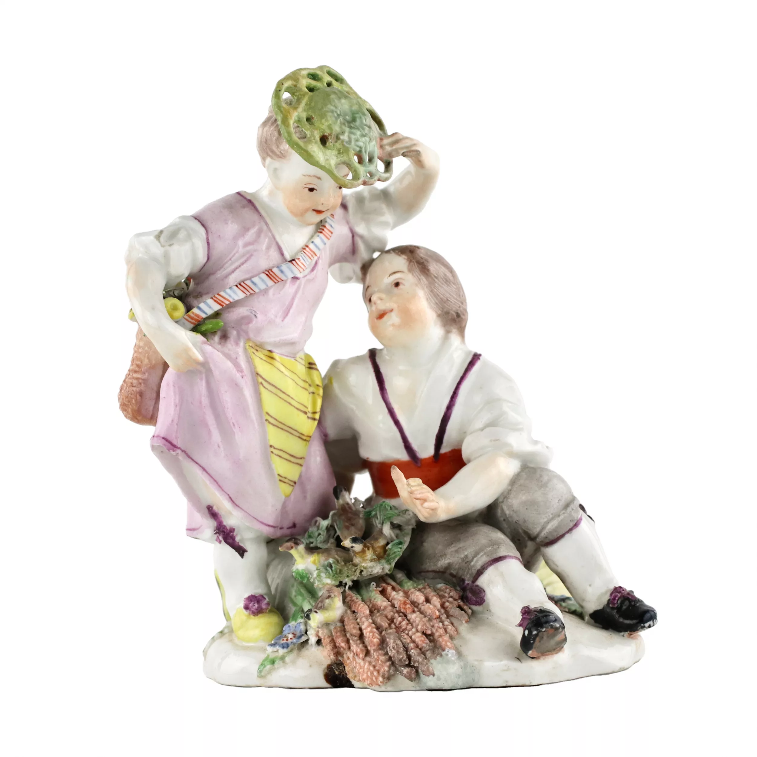 Figurine en porcelaine Enfants au nid. 