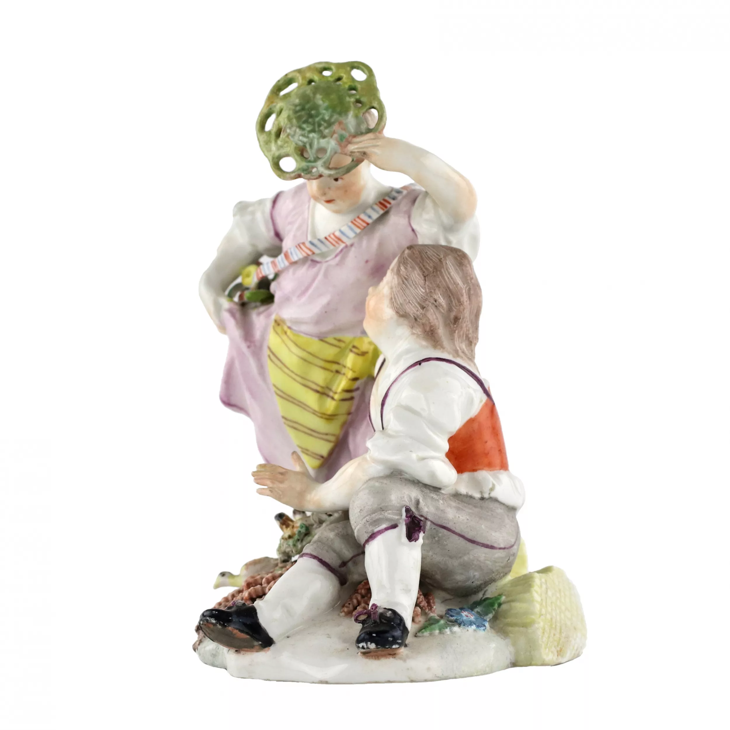 Figurine en porcelaine Enfants au nid. 