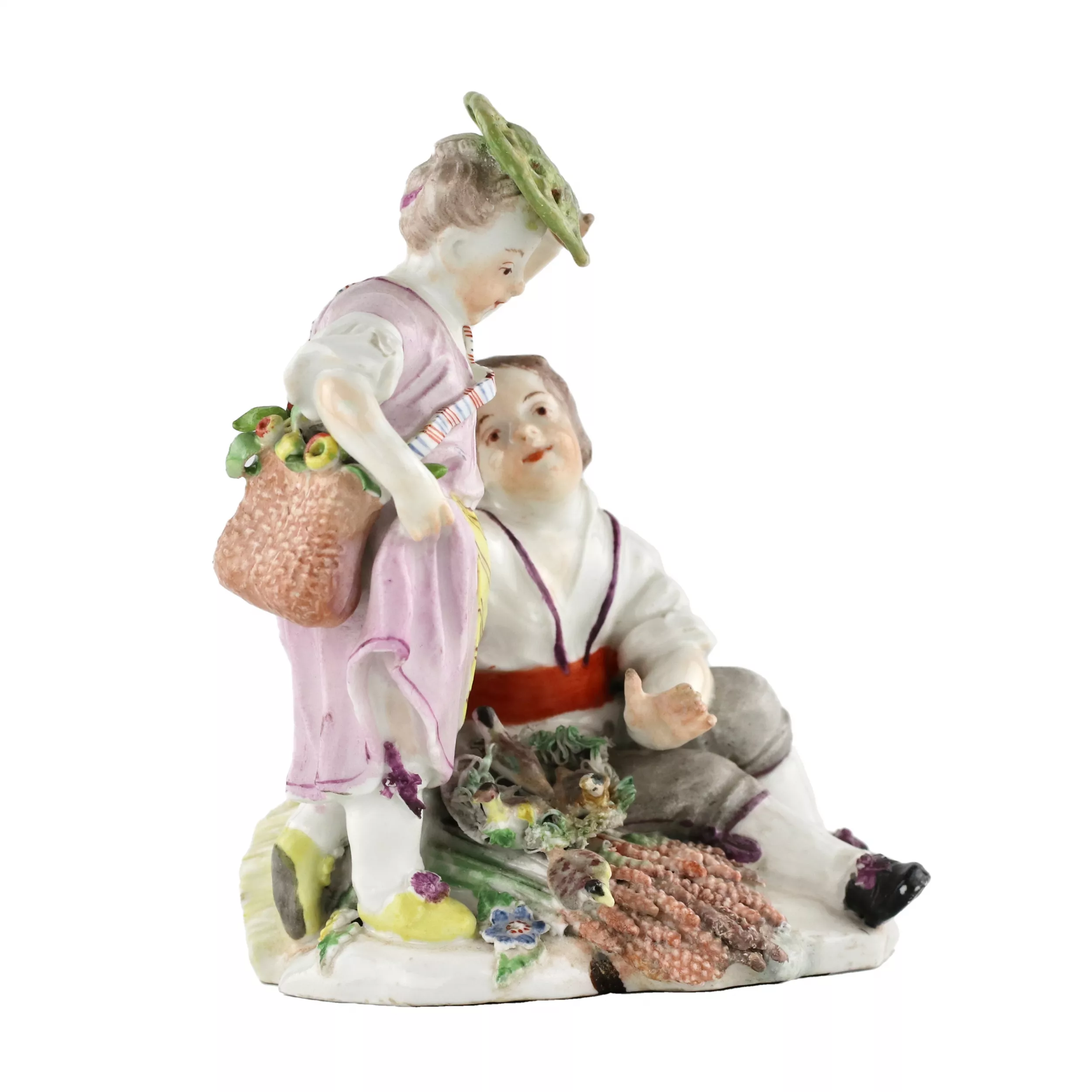 Figurine en porcelaine Enfants au nid. 
