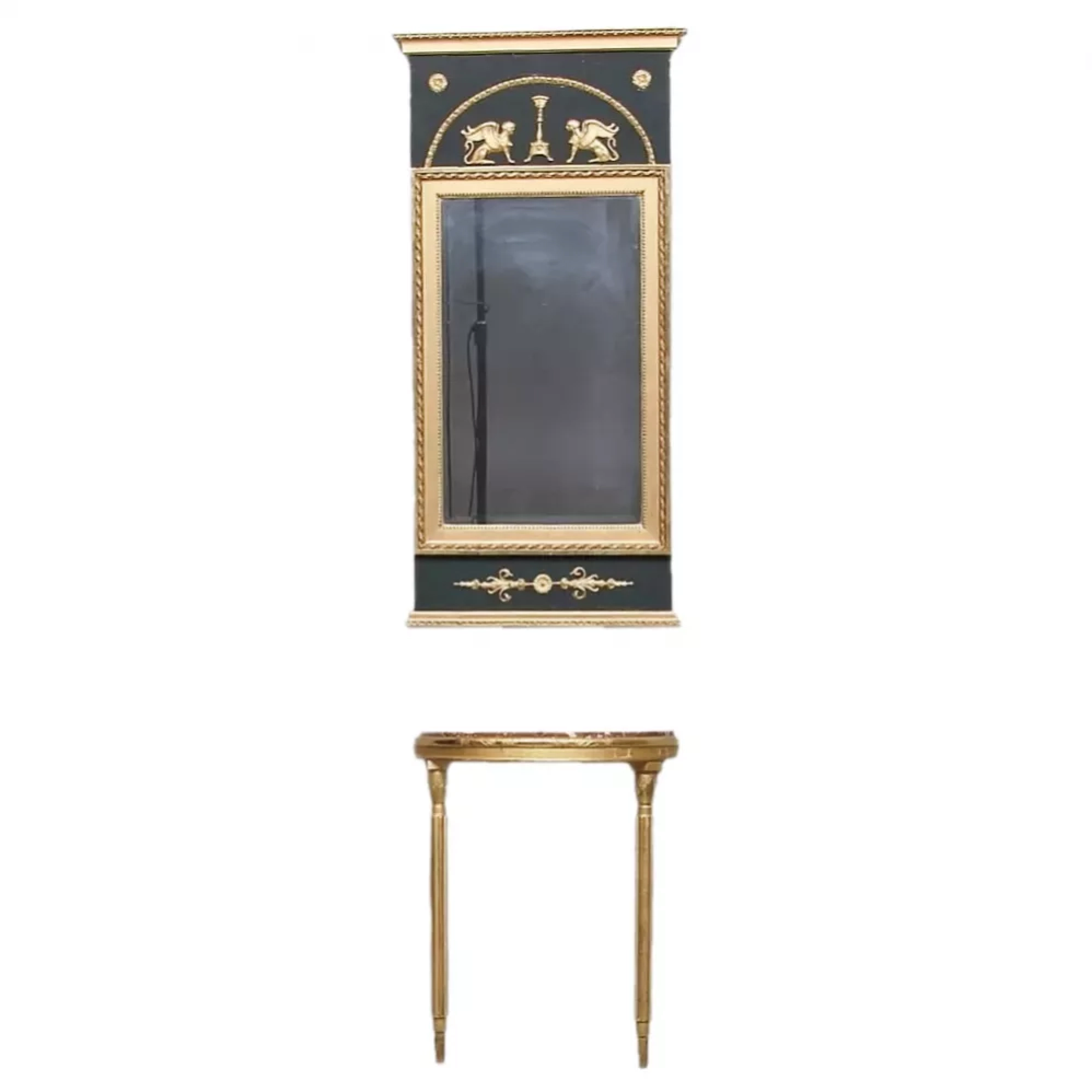 Mirror with a console in the Empire style