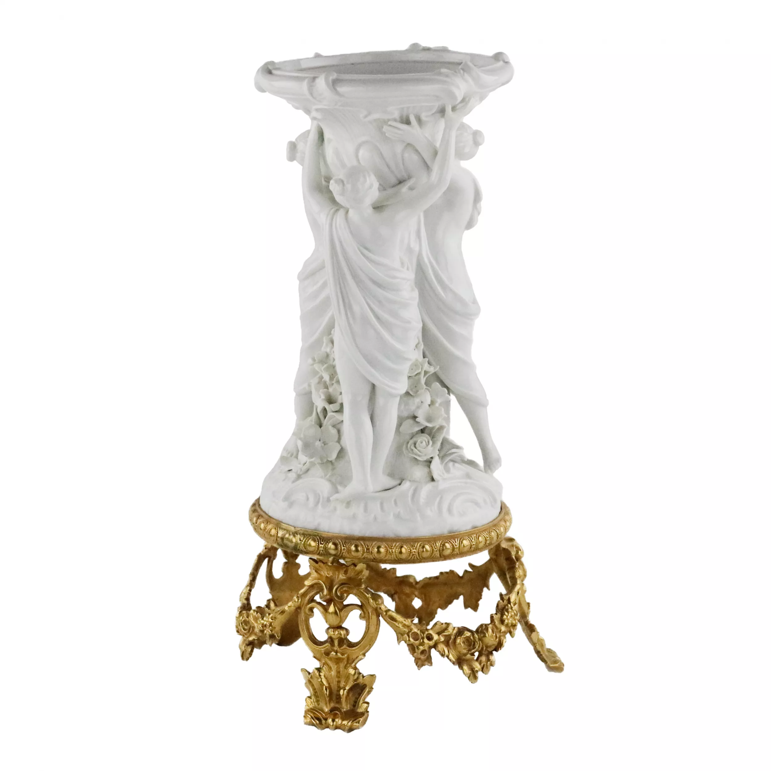 Composition en porcelaine Trois grâces. Meissen. Modèle Johann Kändler 1759 