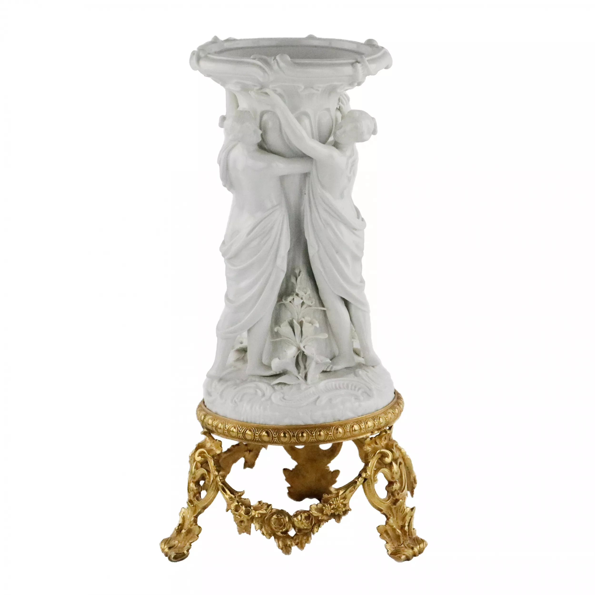 Composition en porcelaine Trois grâces. Meissen. Modèle Johann Kändler 1759 