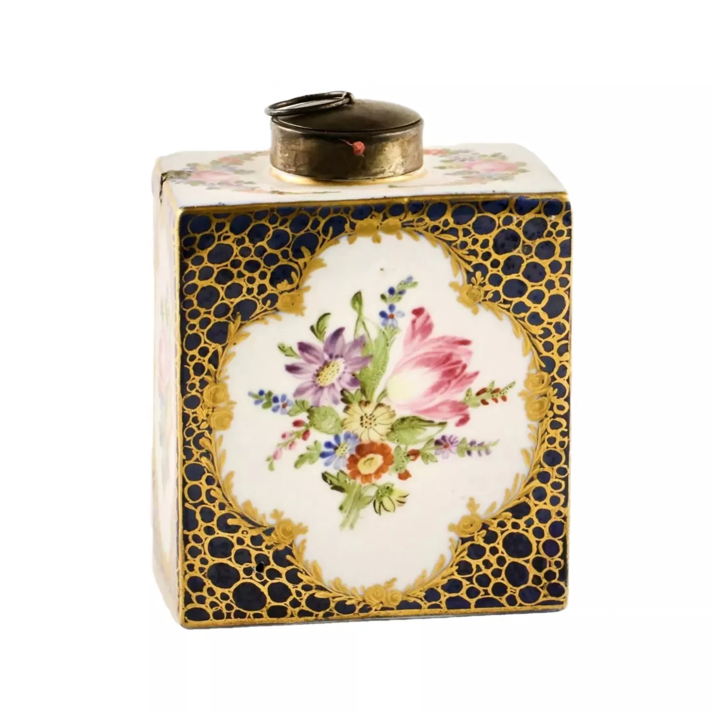 Bocal pour conserver le the. Meissen. 