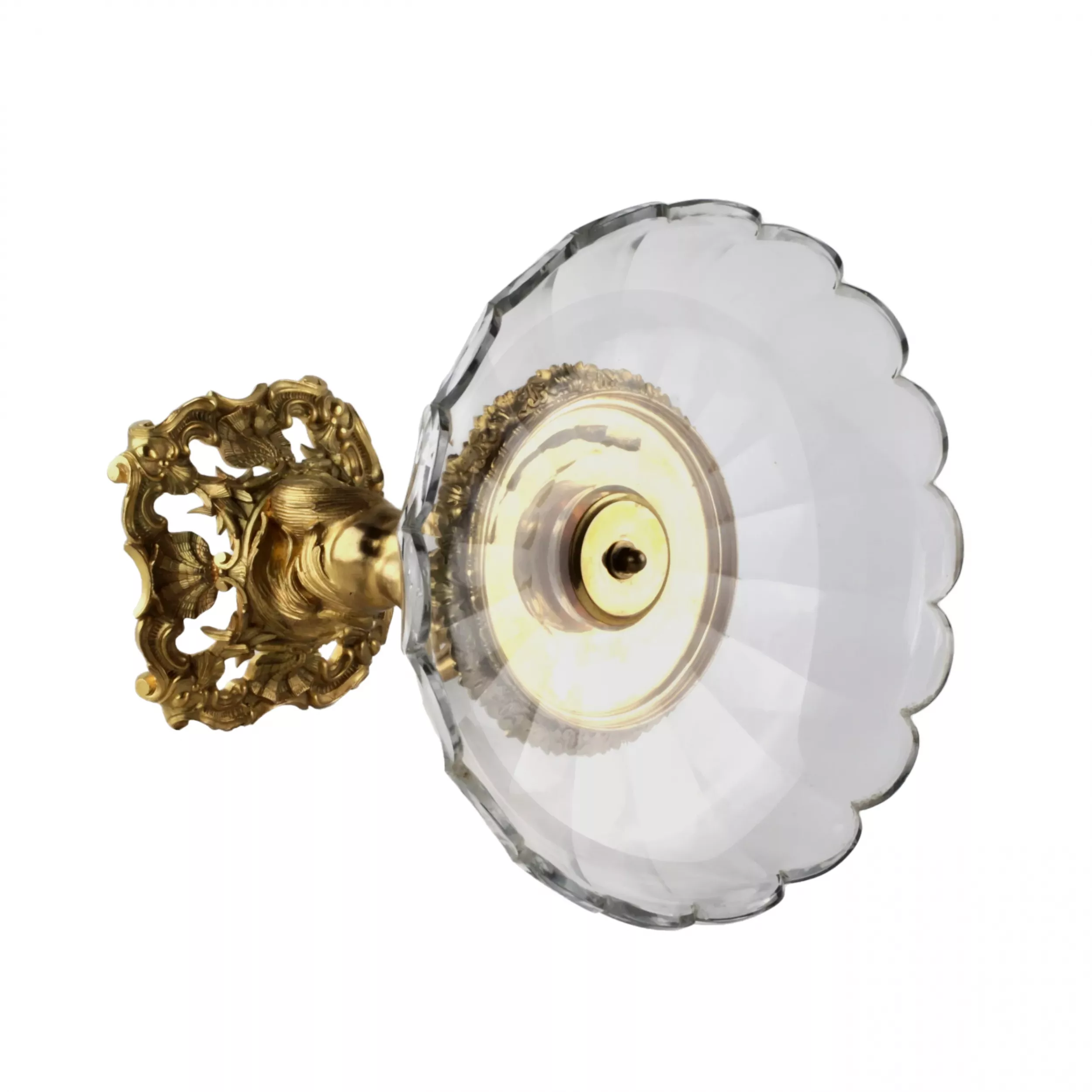A DECORATIVE GILT-BRONZE AND CRYSTAL FRUIT STAND. FRANCE, CIRCA 1900