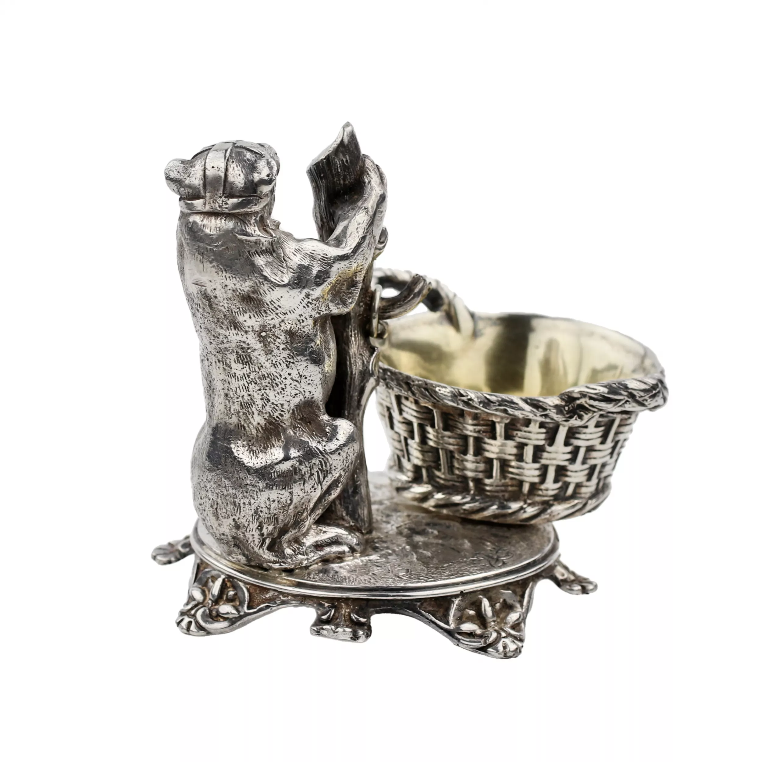 Plein d`esprit, salière en argent avec un ours, atelier Grachev.1889 
