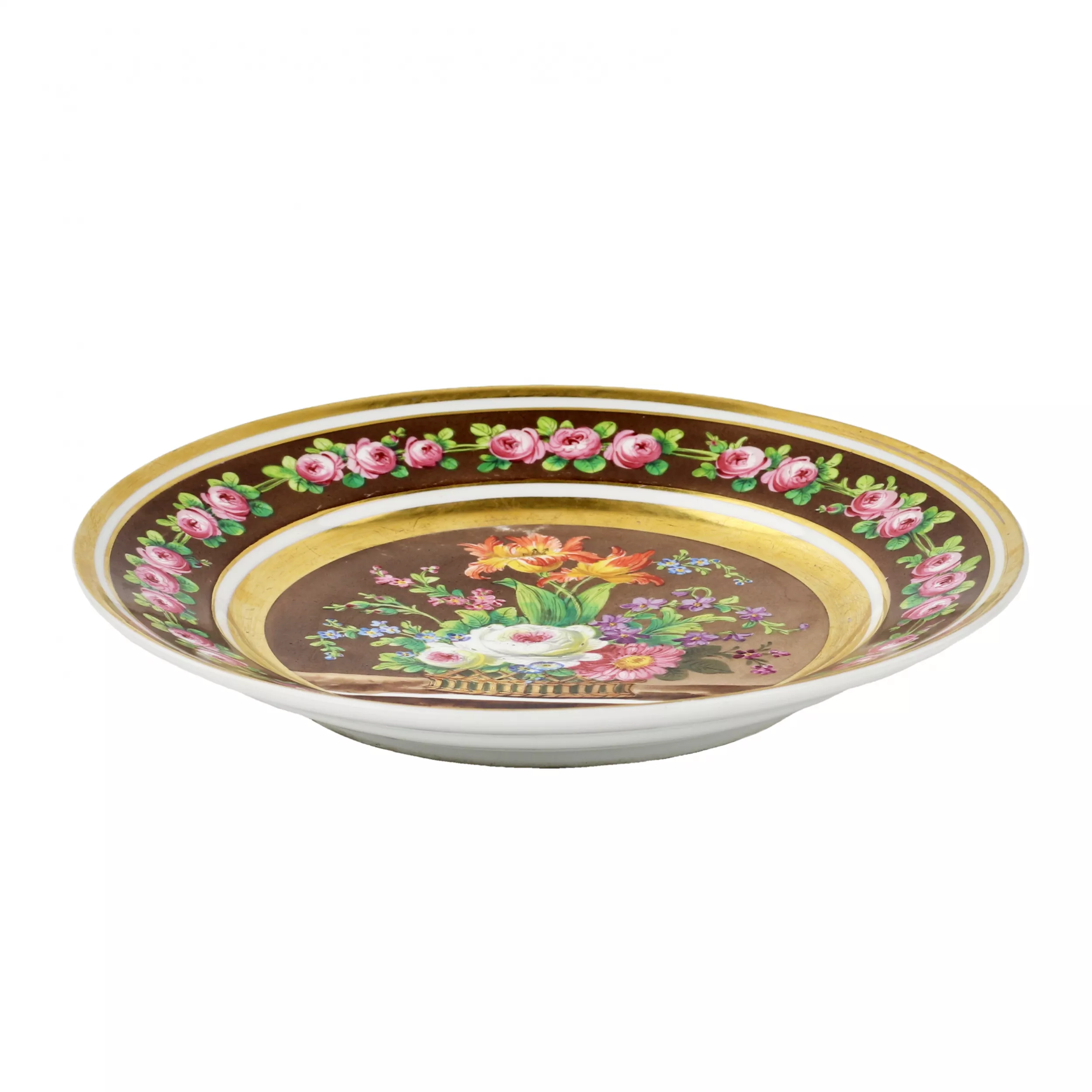 Assiette decorative Bouquet. Manufacture imperiale de porcelaine, Russie. 1830-1840 