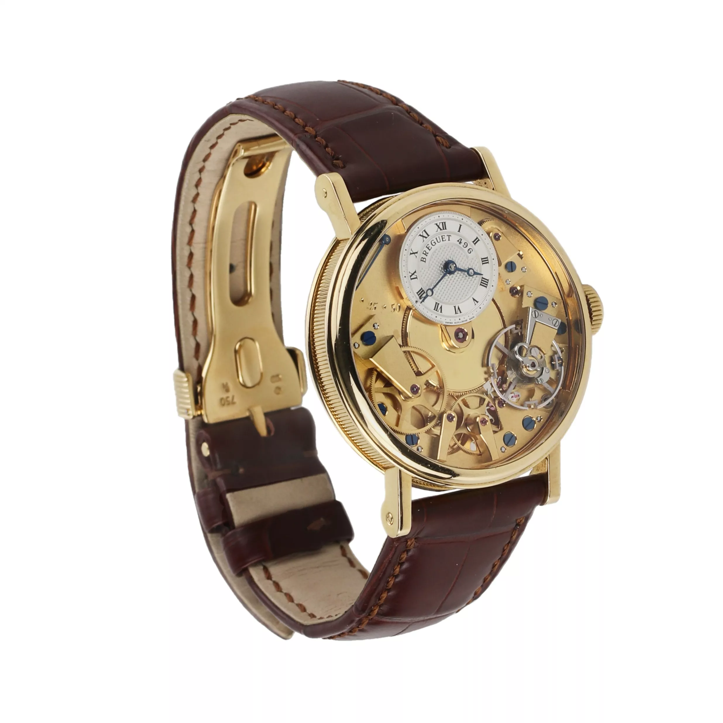 Montre homme Breguet en or La Tradition Squelette. 