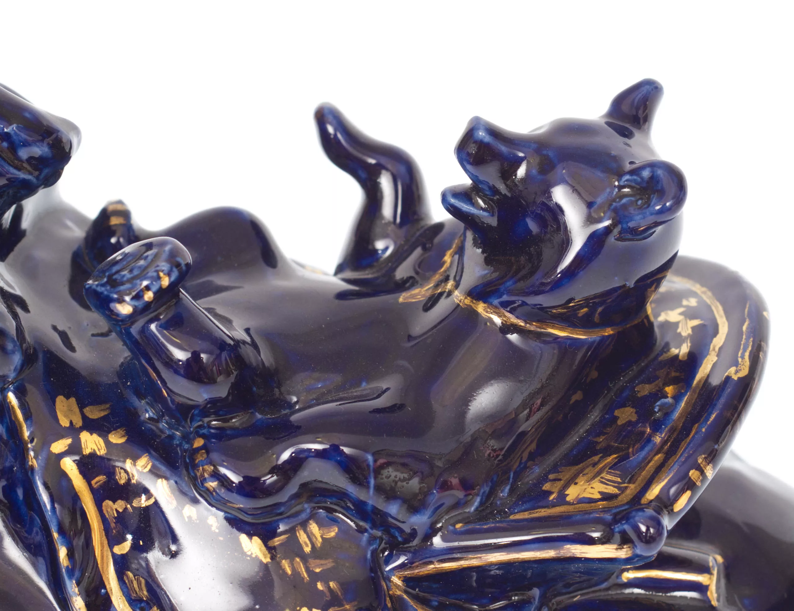 Porcelain figurine Bear in the troika
