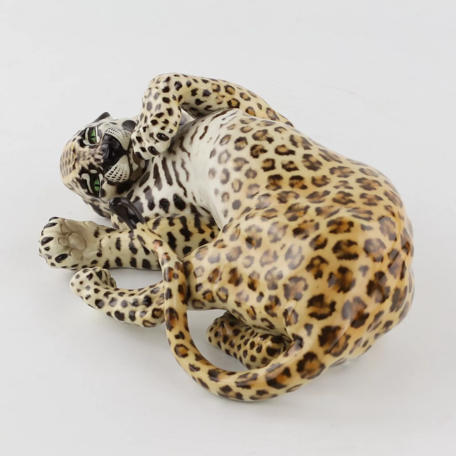 Nymphenburg Leopard Amidou par Hans Behrens, Allemagne des années 1960 