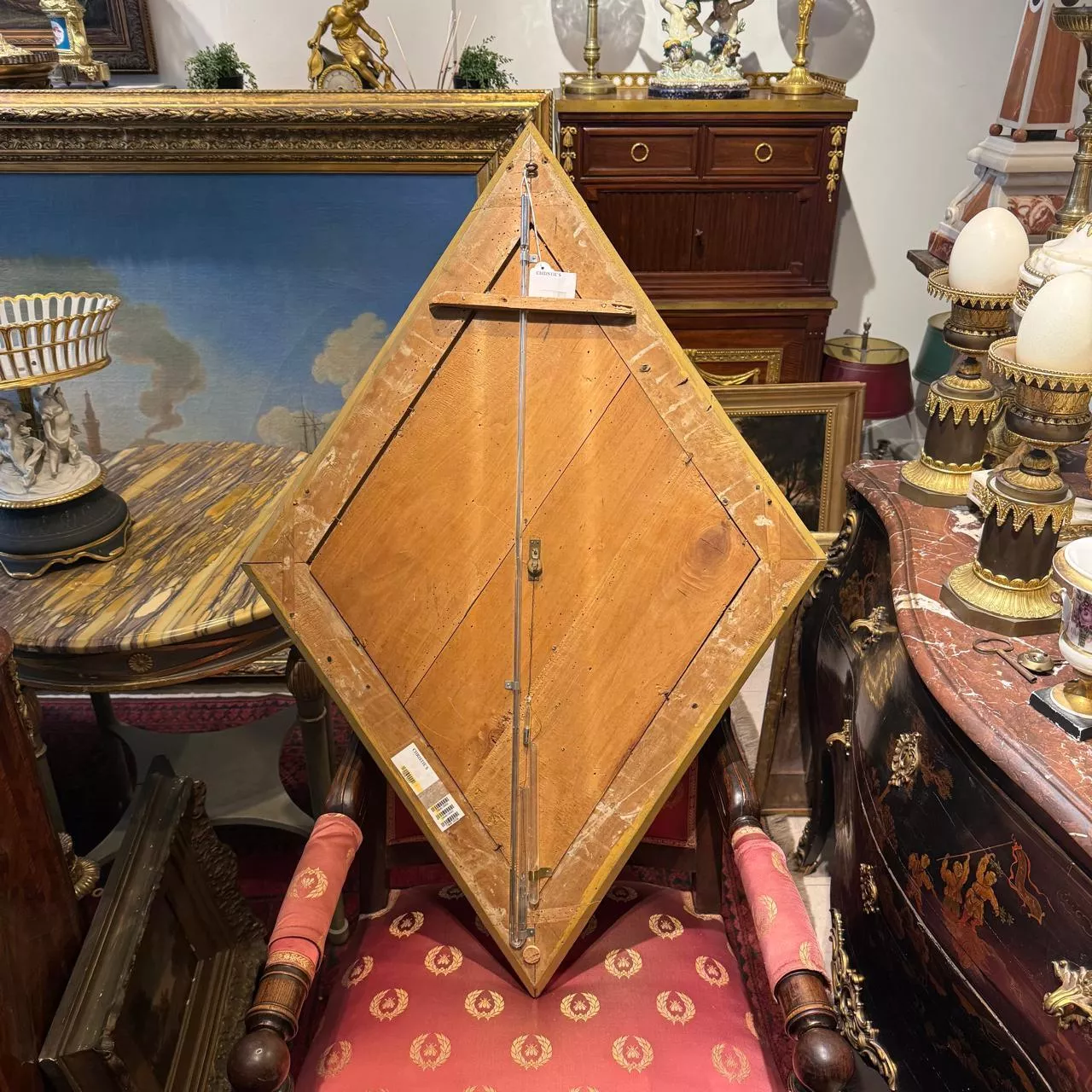 Charles X Diamond-Shaped Gilt Mercury Barometer, Circa 1820, Paris, France