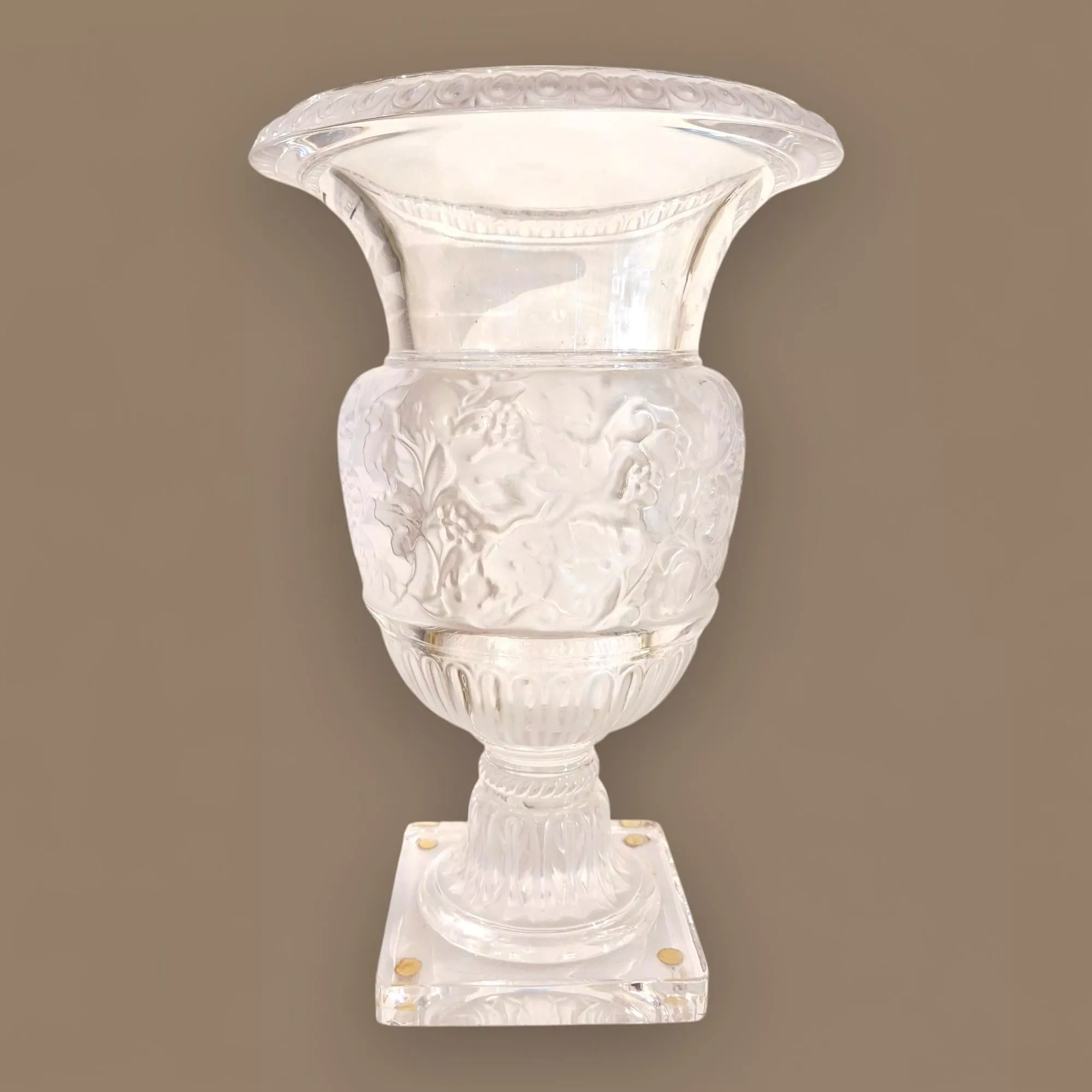 Lalique Versailles Vase in Clear Crystal — France, 1939 Design, Circa 1990