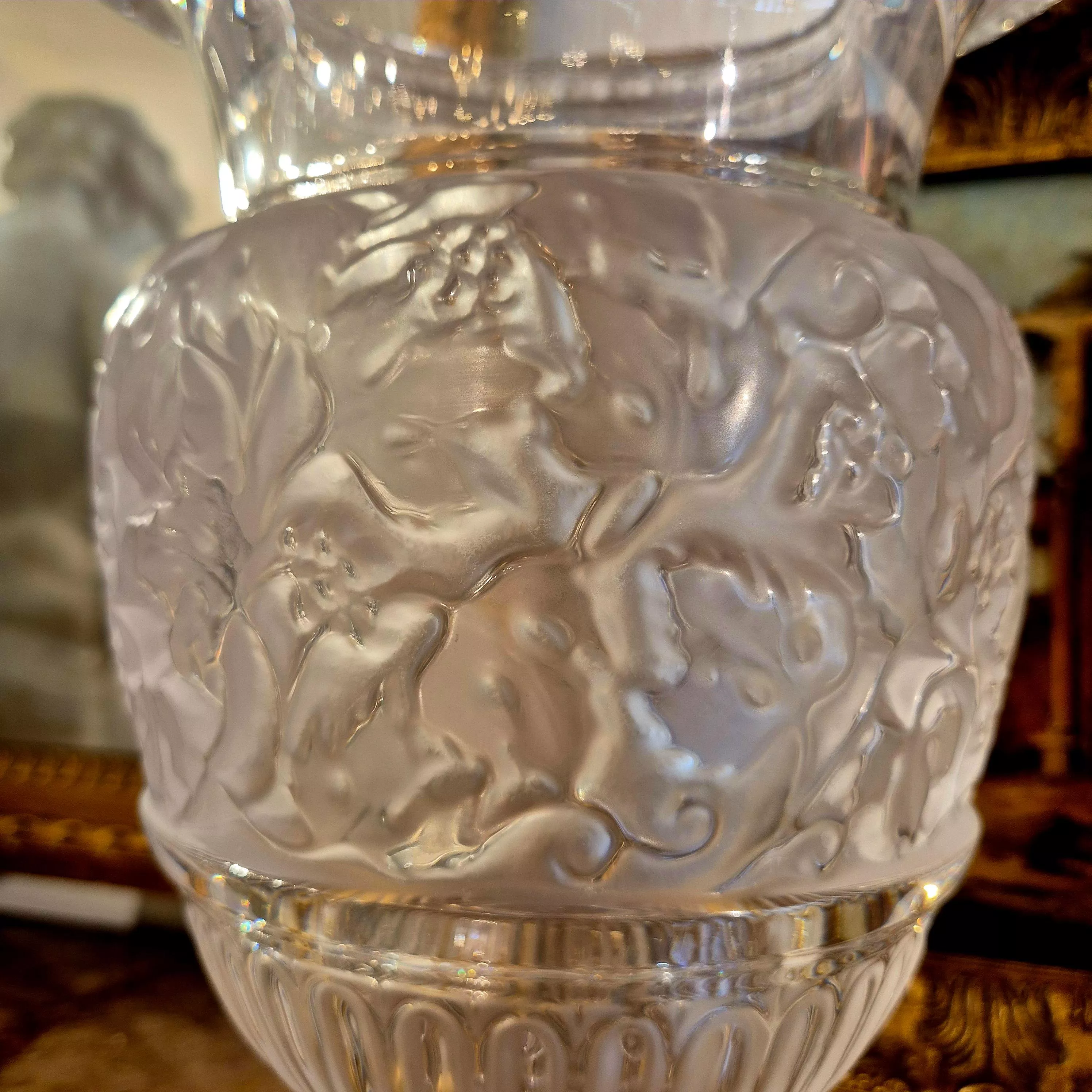 Lalique Versailles Vase in Clear Crystal — France, 1939 Design, Circa 1990