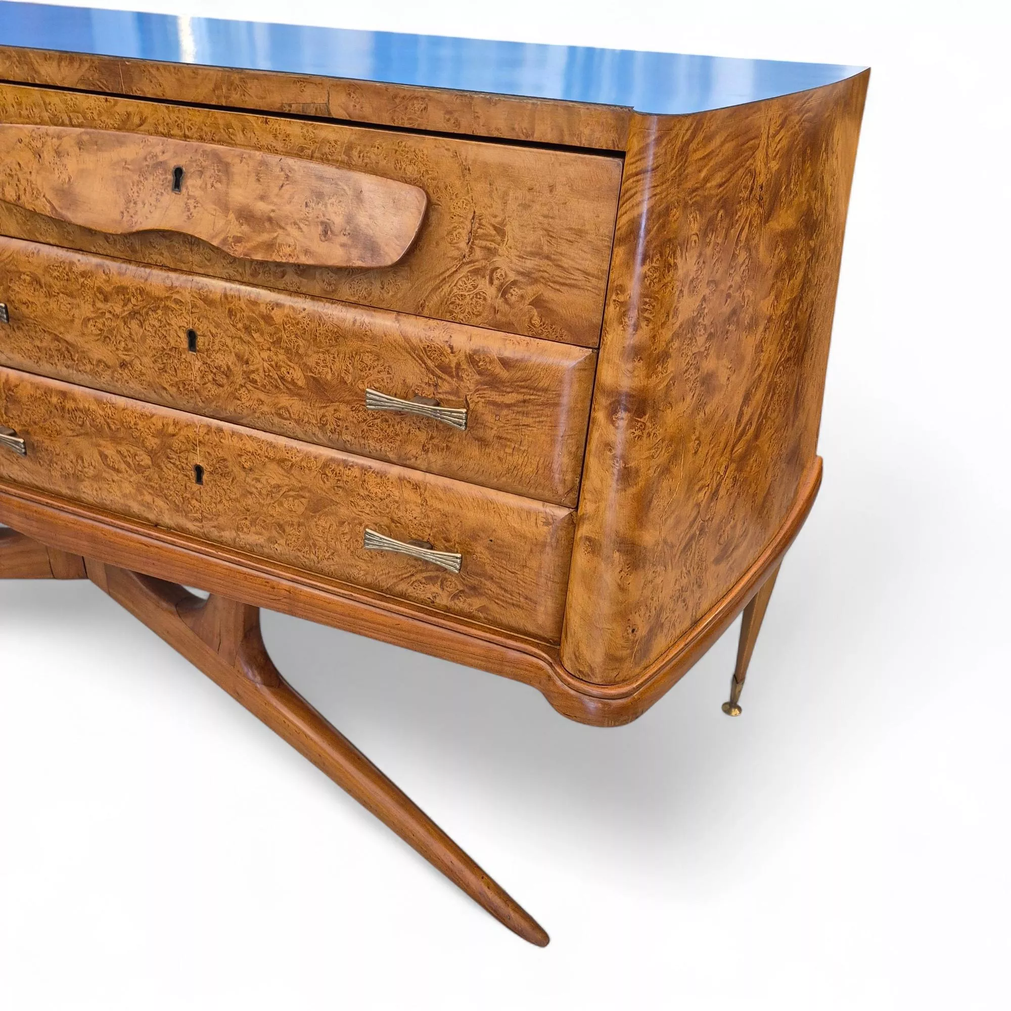 Unique Italian modern midcentury elm burl Sideboard after Vittorio Dassi