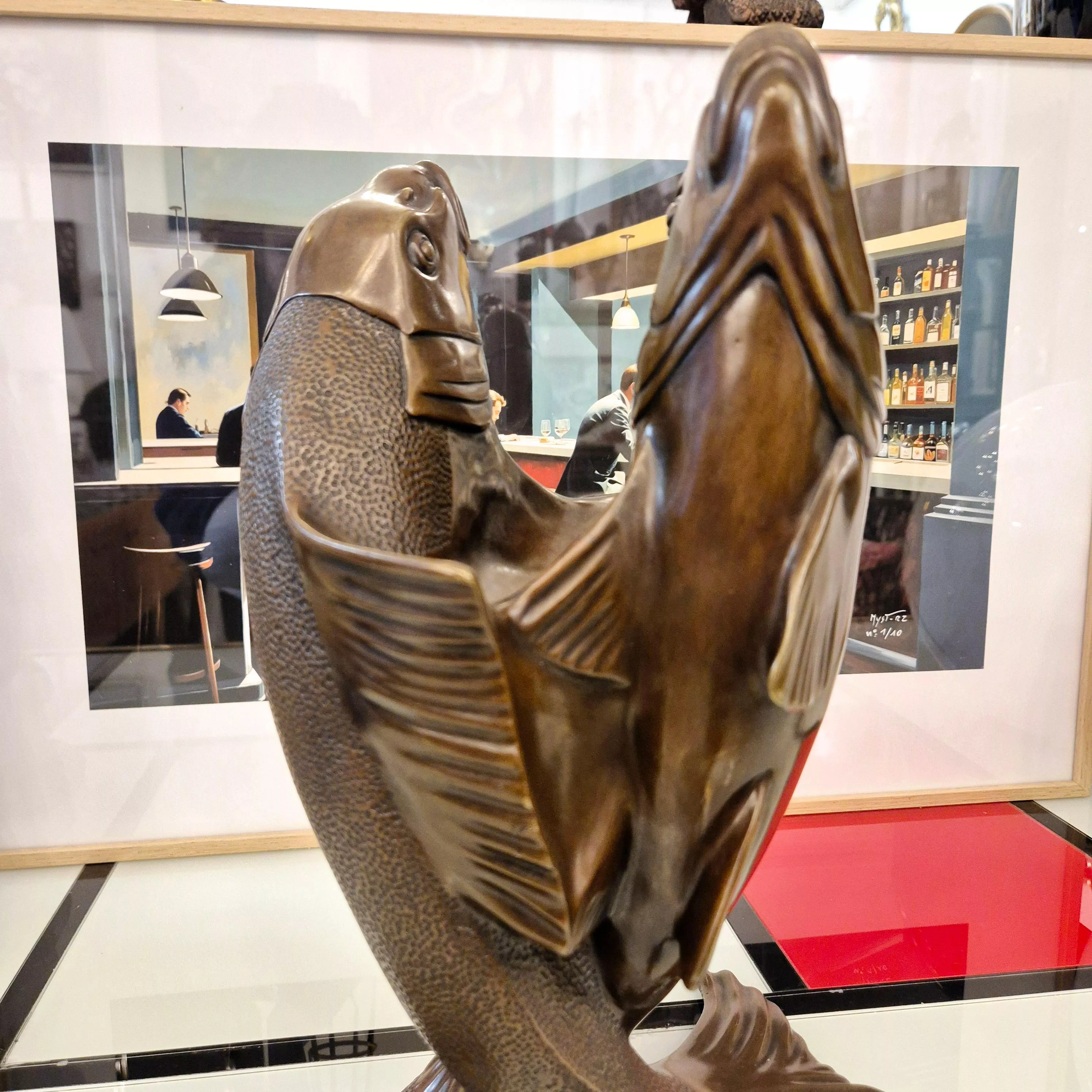 Edouard Marcel Sandoz, entwined carps, bronze, Susse Frères foundrymen, 1920